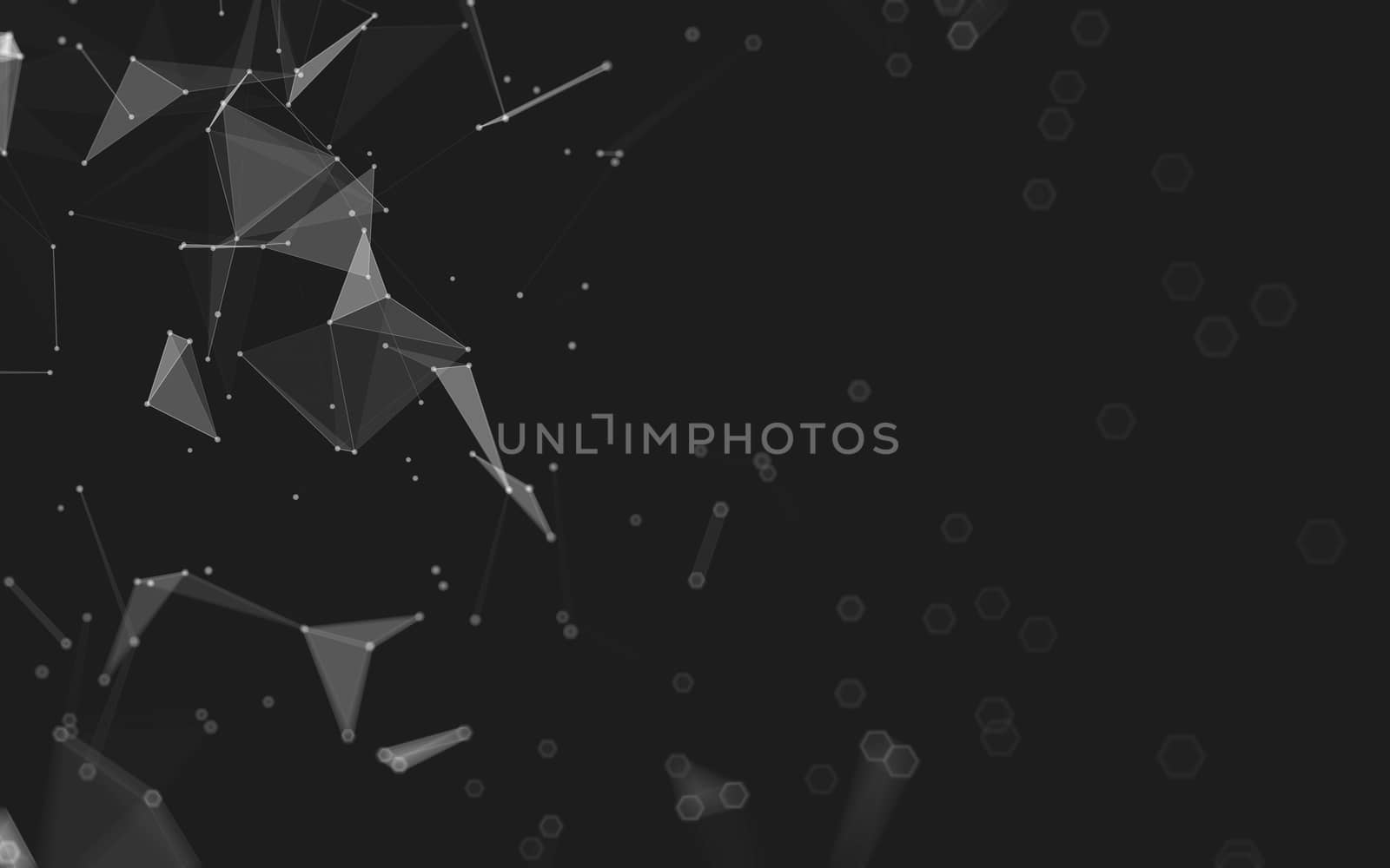 Abstract polygonal space low poly dark background, 3d rendering by teerawit