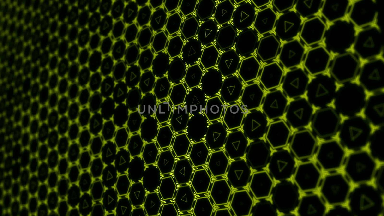 Hexagon technology background. Loop. 3D rendered by nolimit046