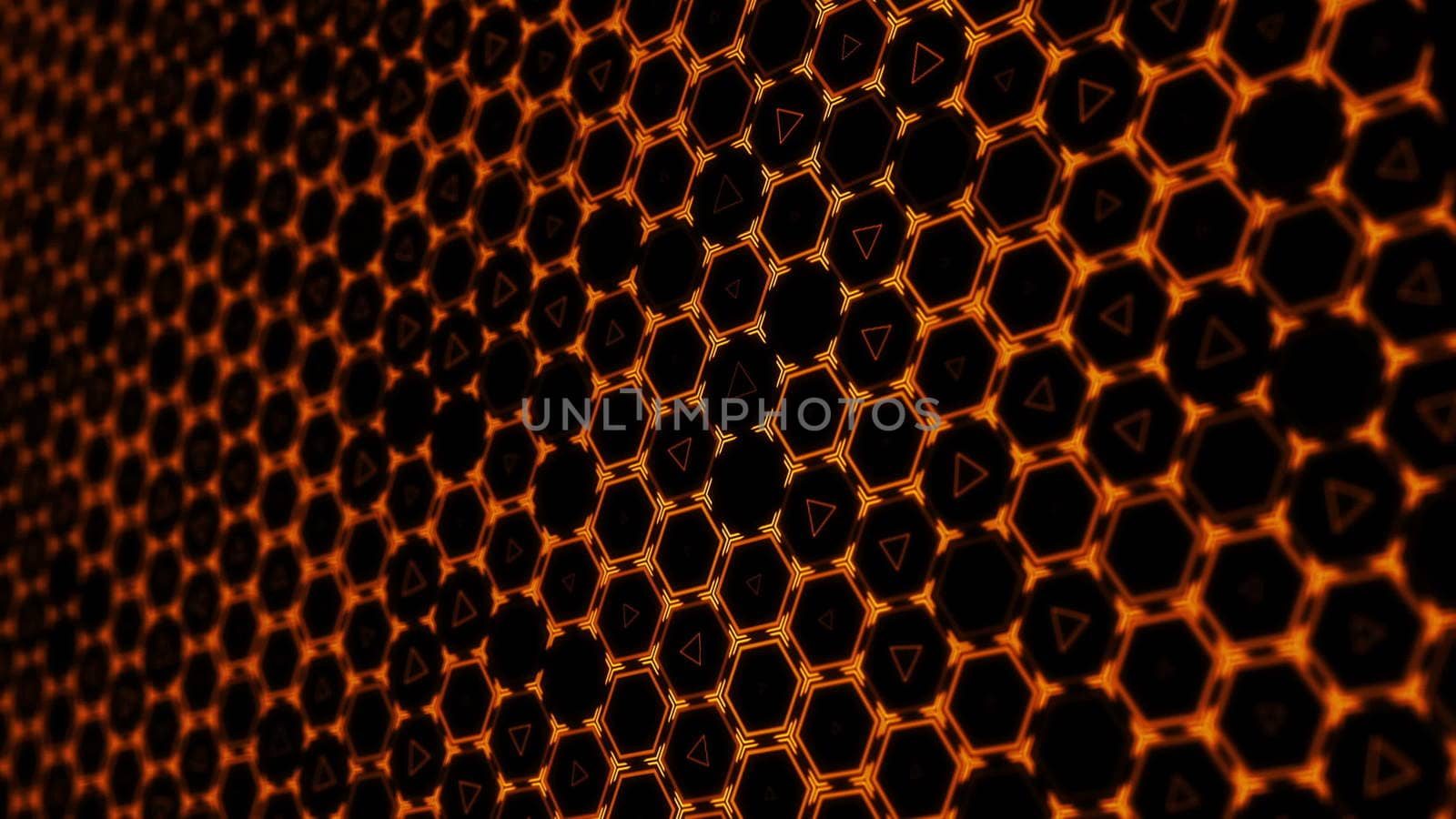 Hexagon technology background. Loop. 3D rendered by nolimit046