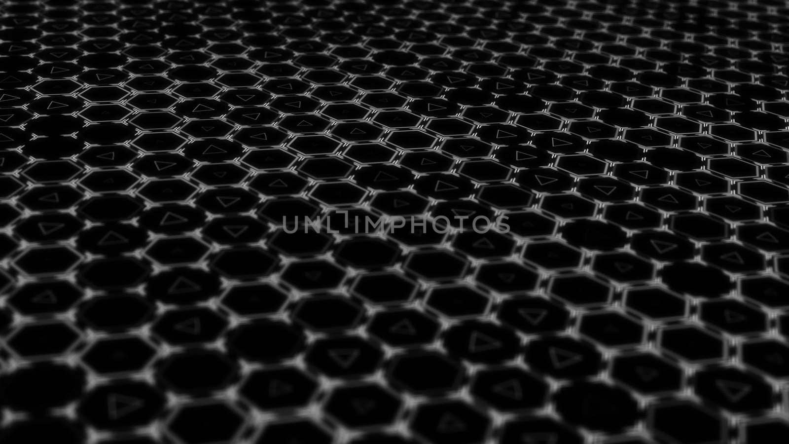 Hexagon technology background. Loop. 3D rendered by nolimit046