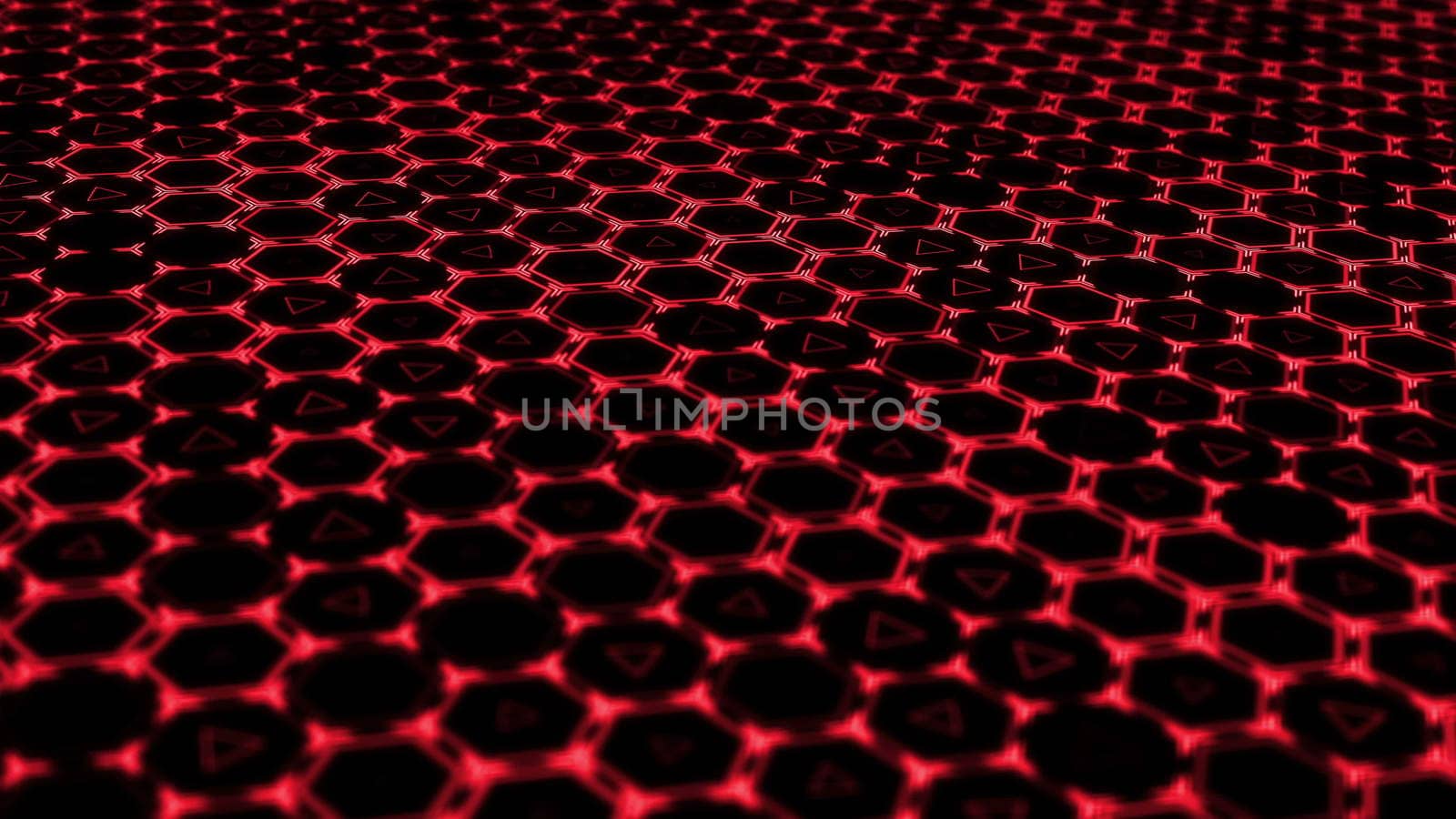 Hexagon technology background. Loop. 3D rendered by nolimit046