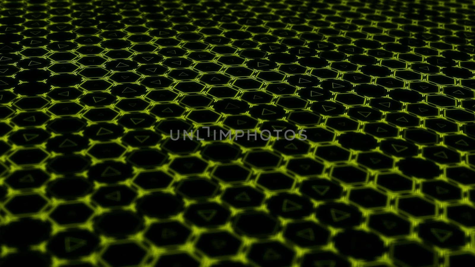 Hexagon technology background. Loop. 3D rendered by nolimit046