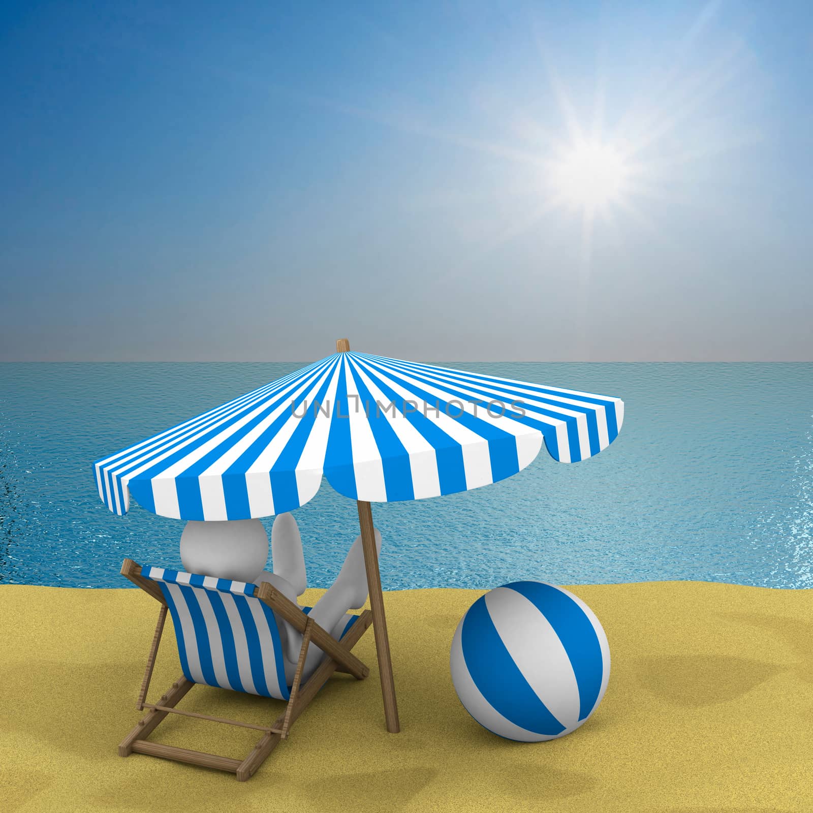 Vacation on the seashore. 3D image by ISerg