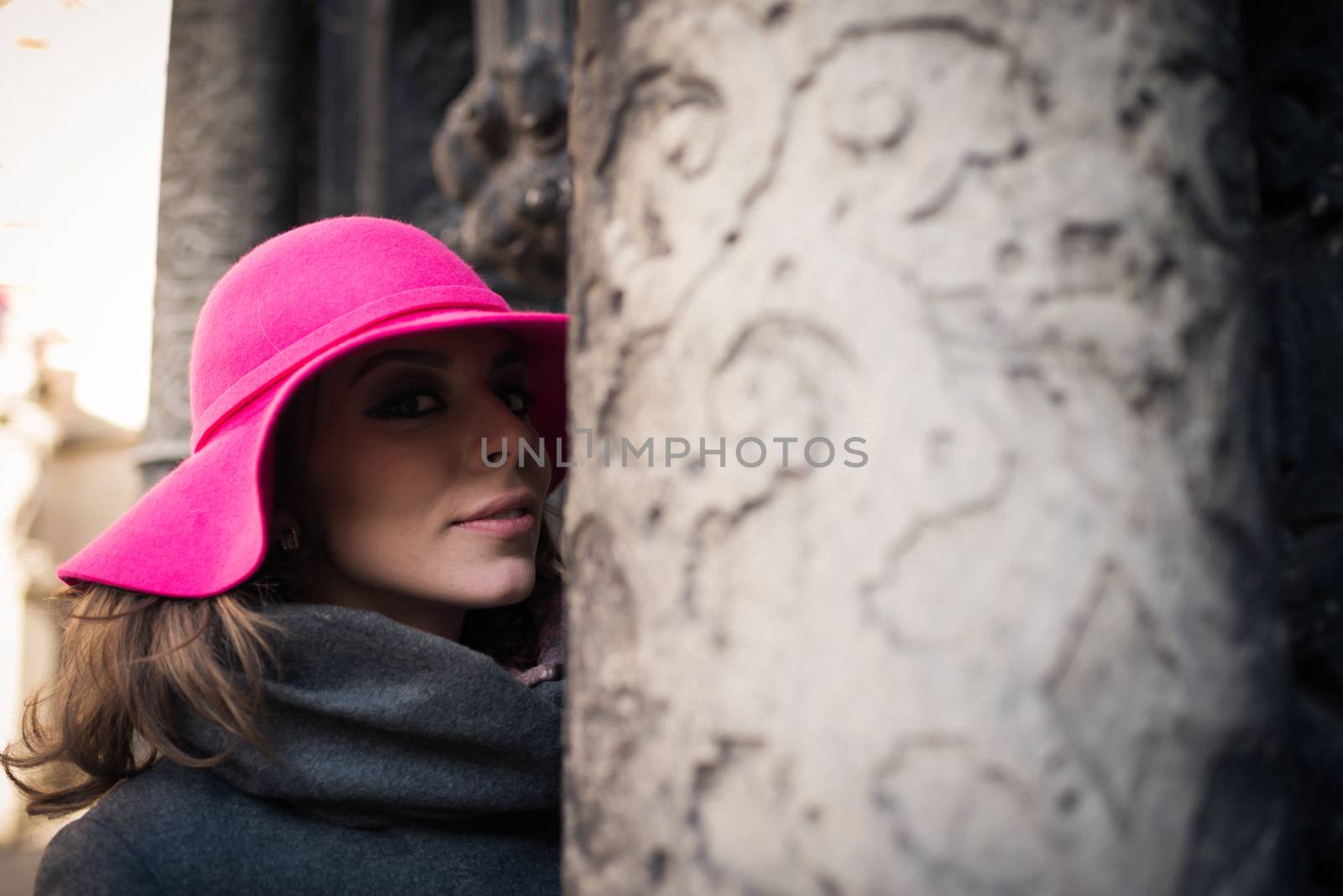 Portrait of a girl with Hat in the city