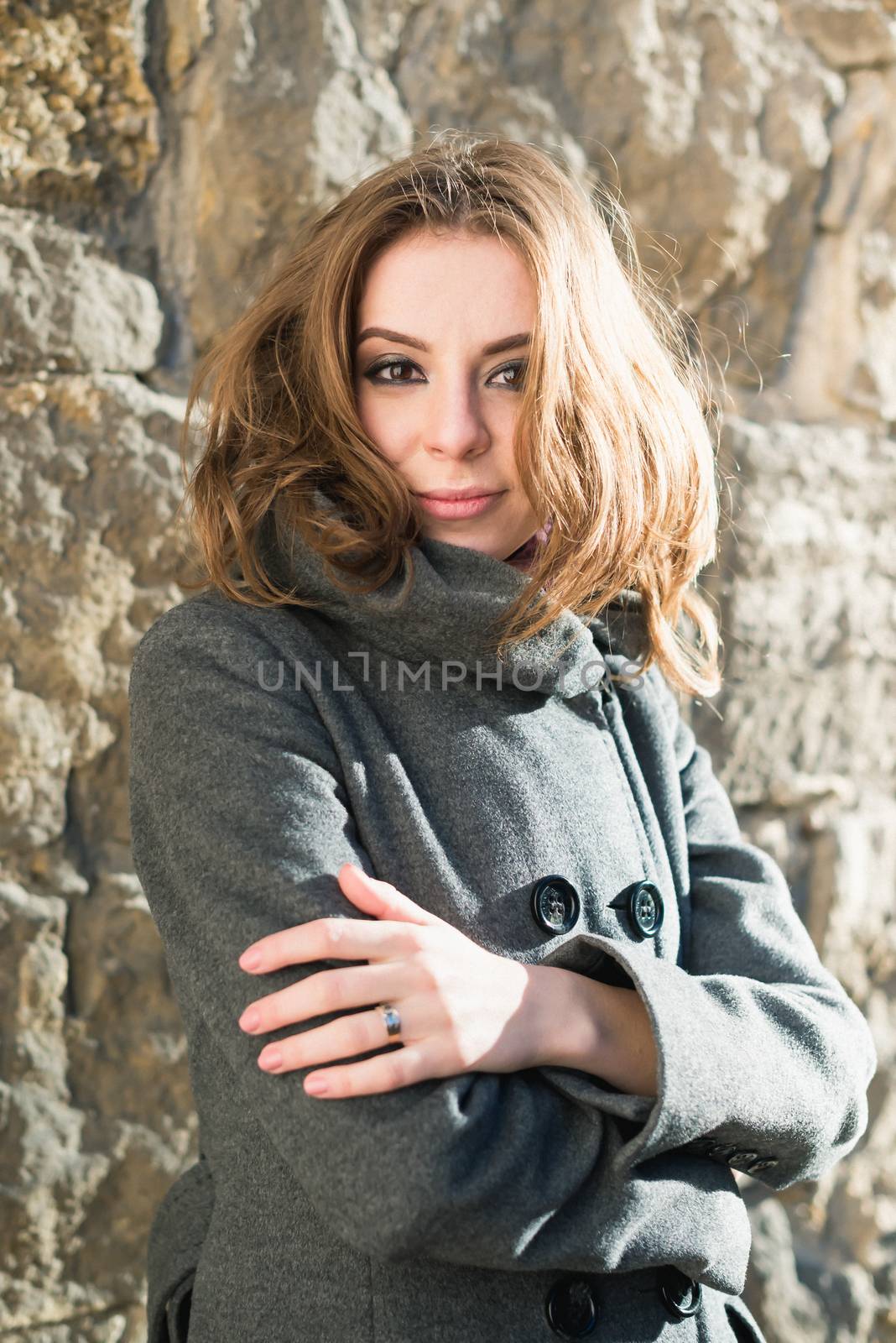 Portrait of a beautiful girl in the city