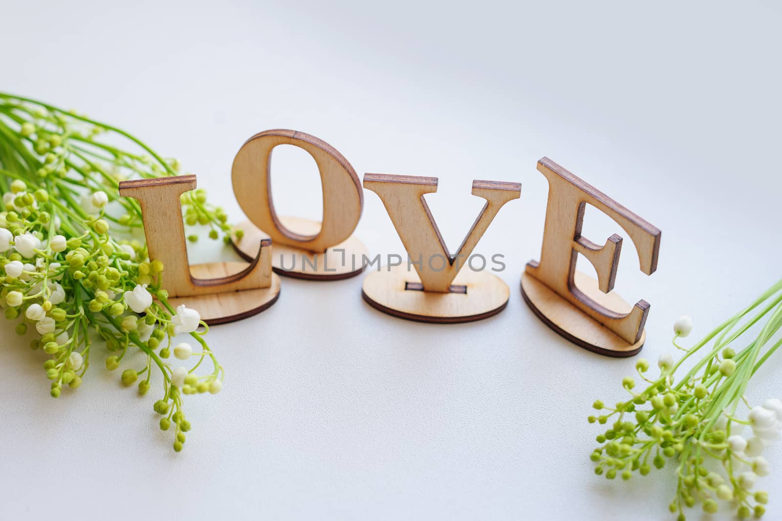 wooden letters love and Lily on the table by timonko