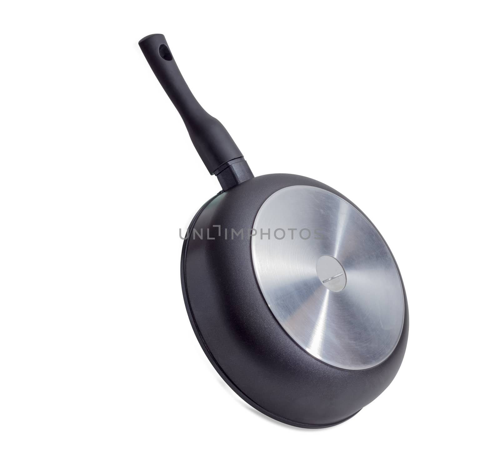 Cast aluminium frying pan on a light background by anmbph