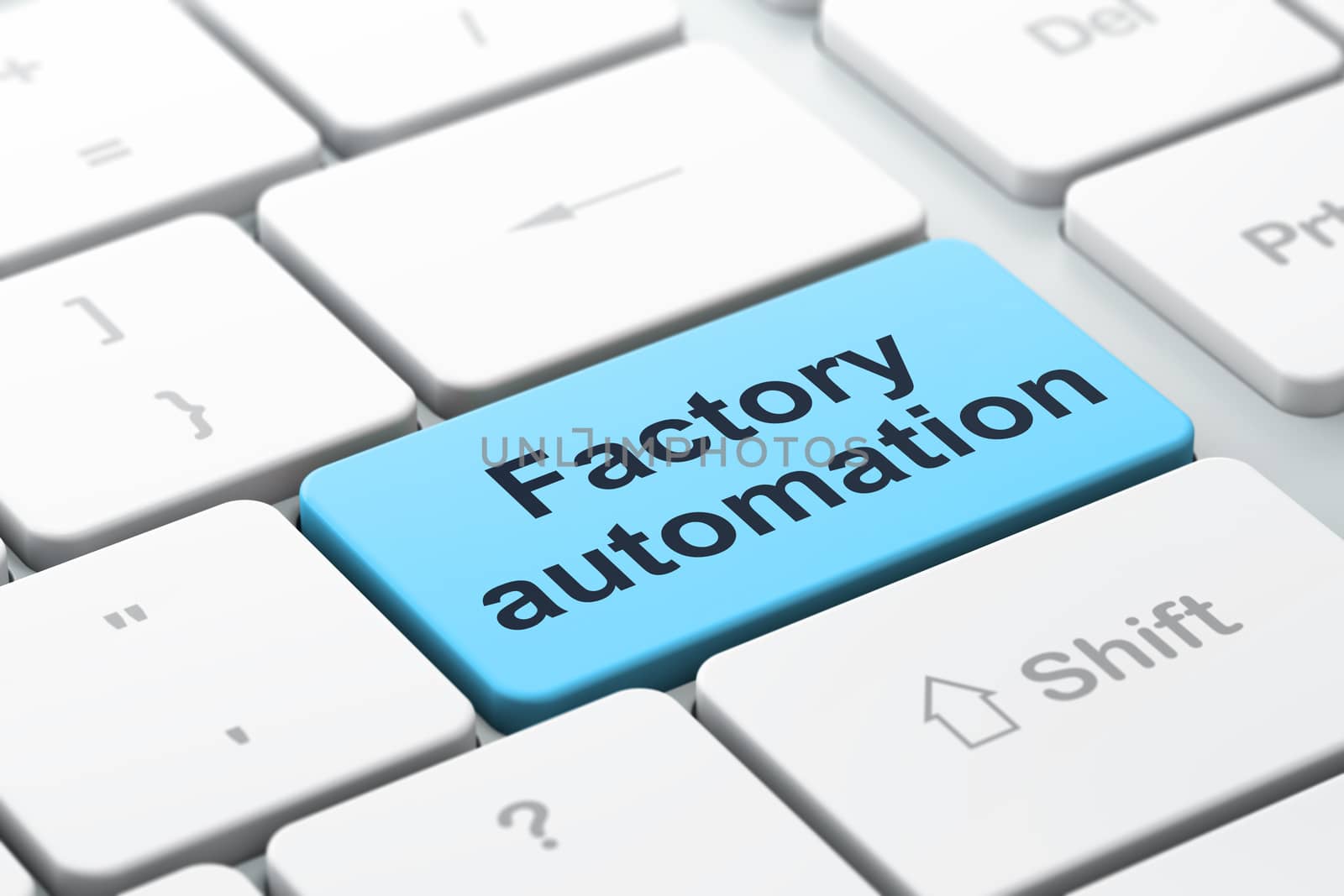Manufacuring concept: Factory Automation on computer keyboard background by maxkabakov