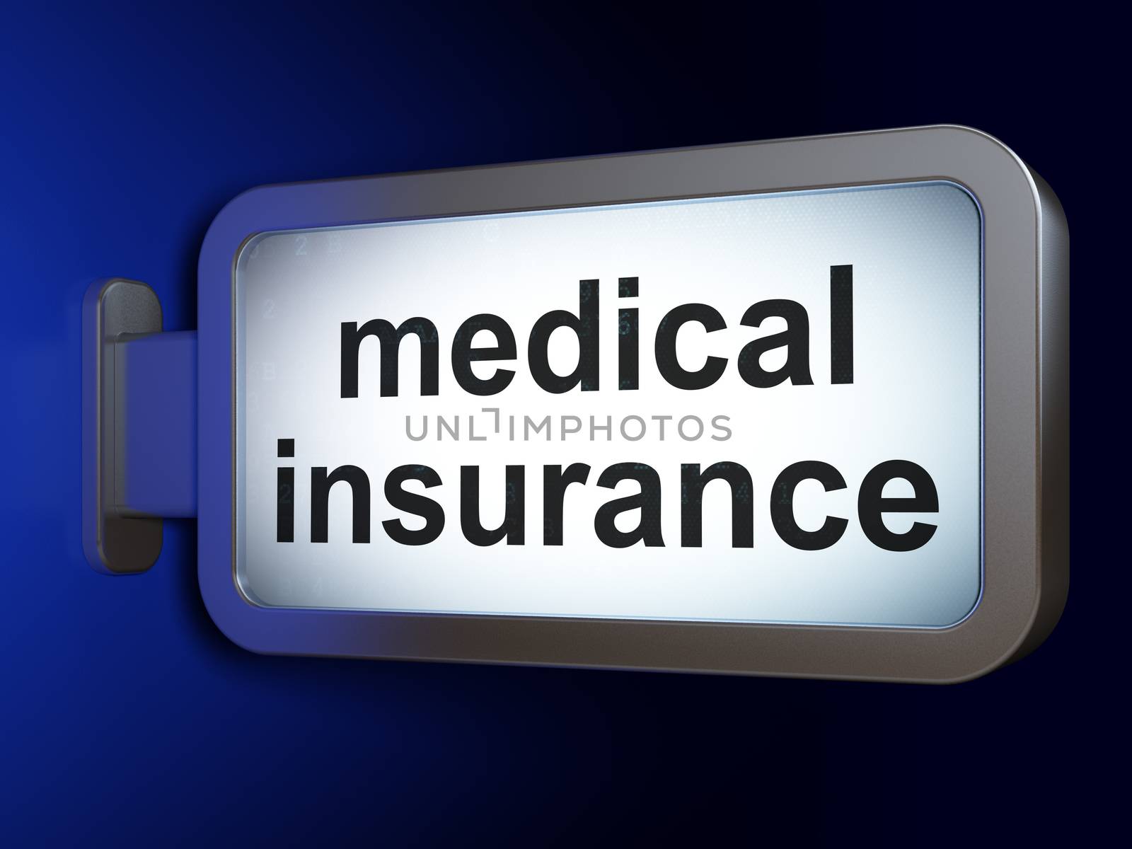 Insurance concept: Medical Insurance on advertising billboard background, 3D rendering