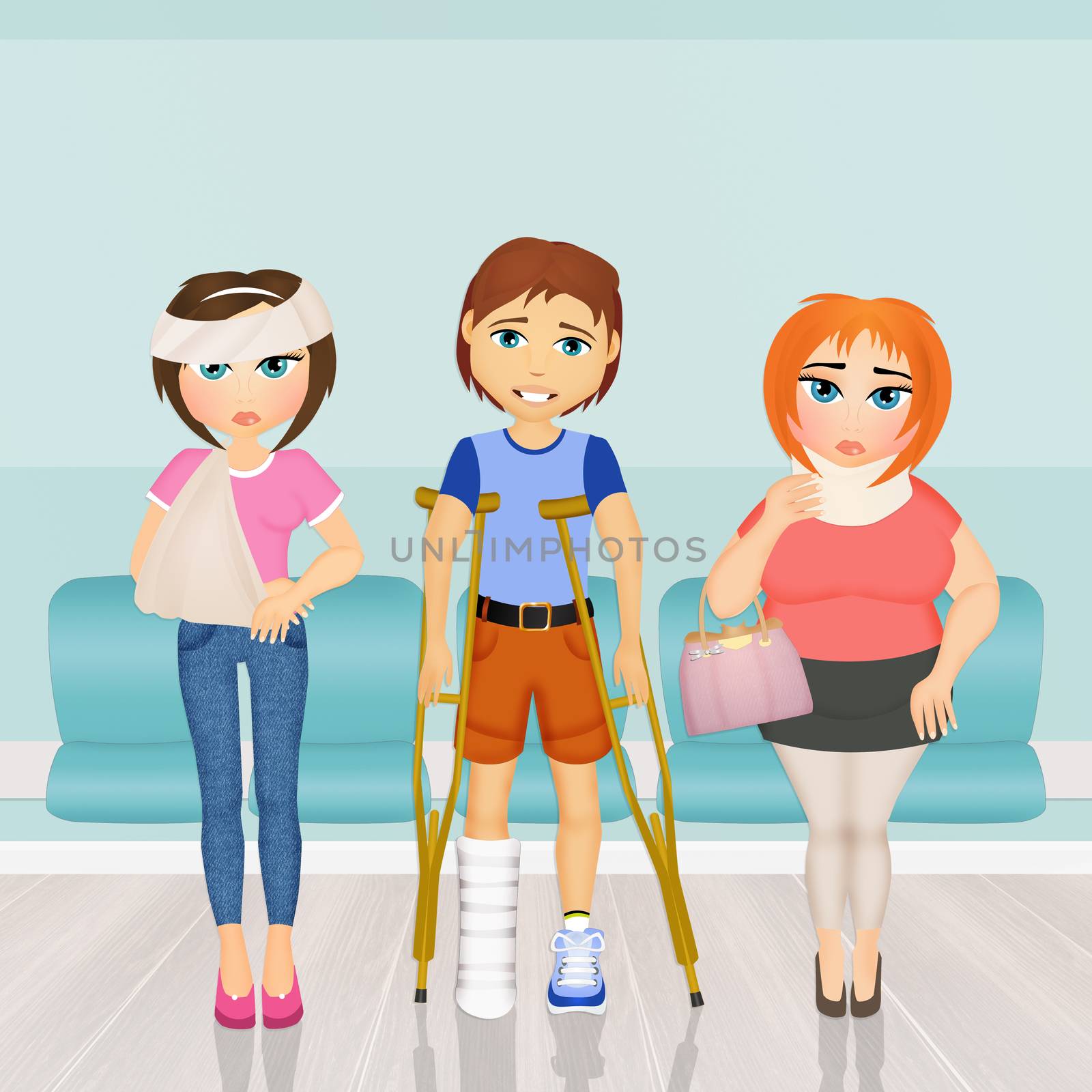 illustration of people in the emergency room