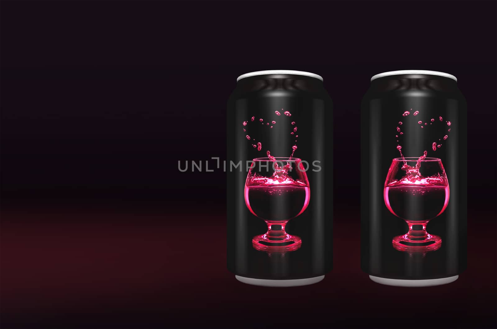 Aluminum cans with a drink of love 3D by Gaina