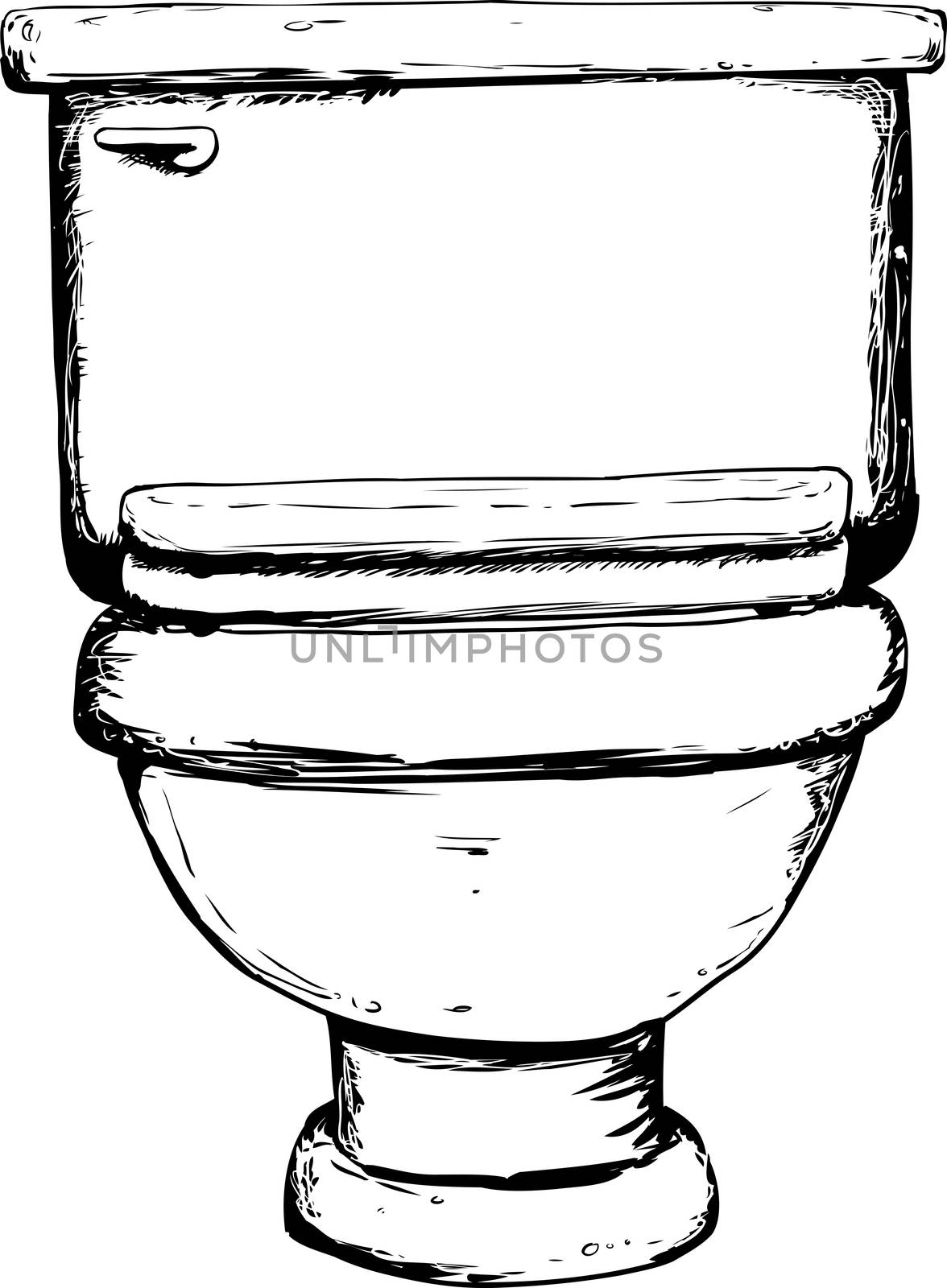 Outlined closed toilet illustration by TheBlackRhino