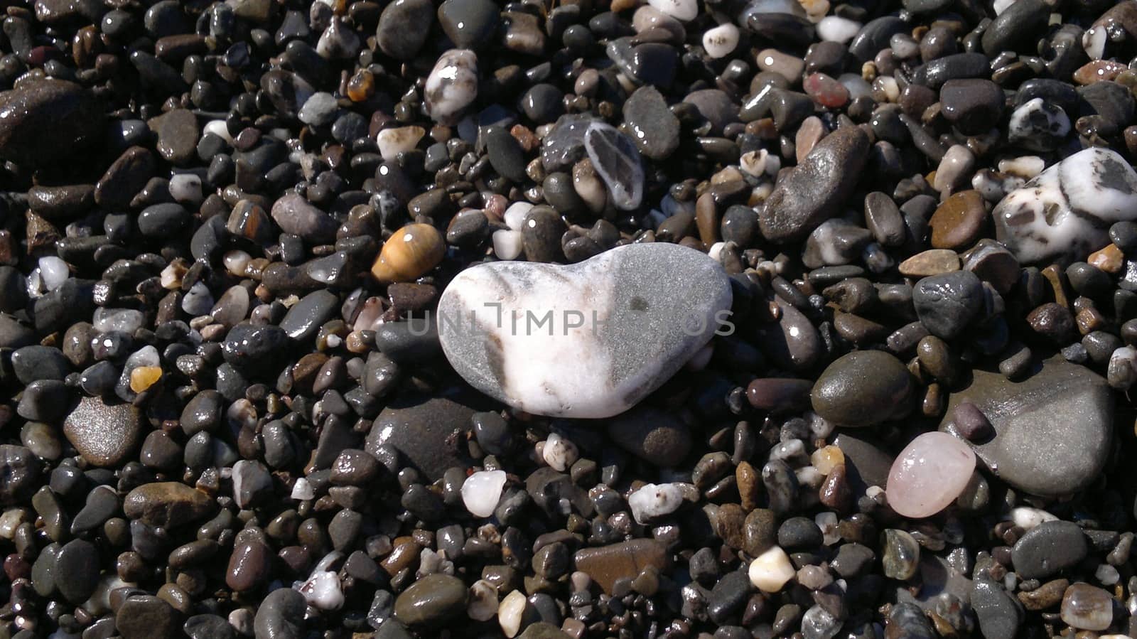 Grey zen stone in shape of heart by elena_vz