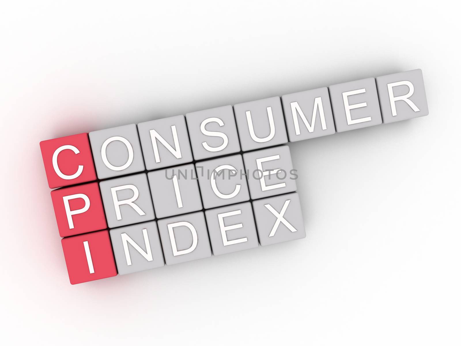 3d CPI (Consumer Price Index) word cloud concept by dacasdo