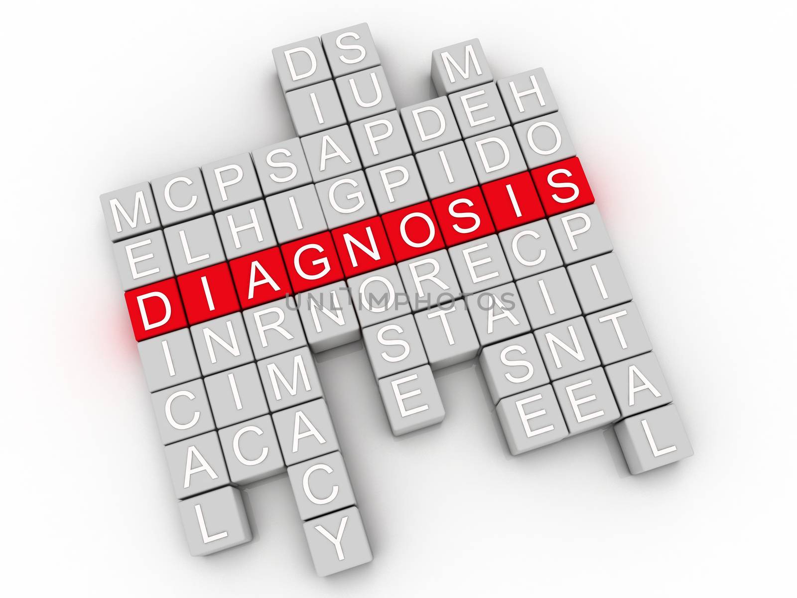 3d image Diagnosis issues concept word cloud background by dacasdo