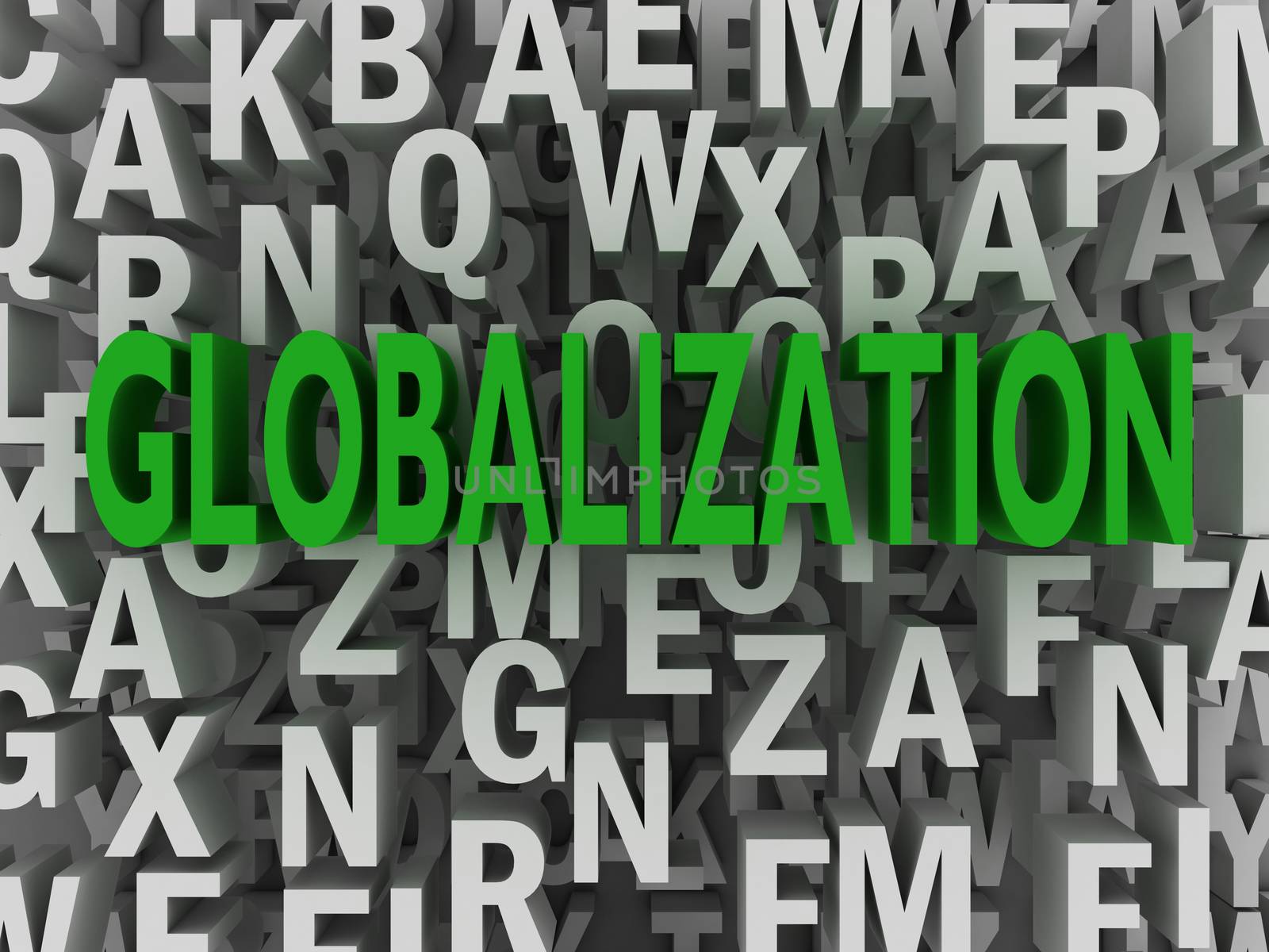 3d Globalization word cloud concept by dacasdo