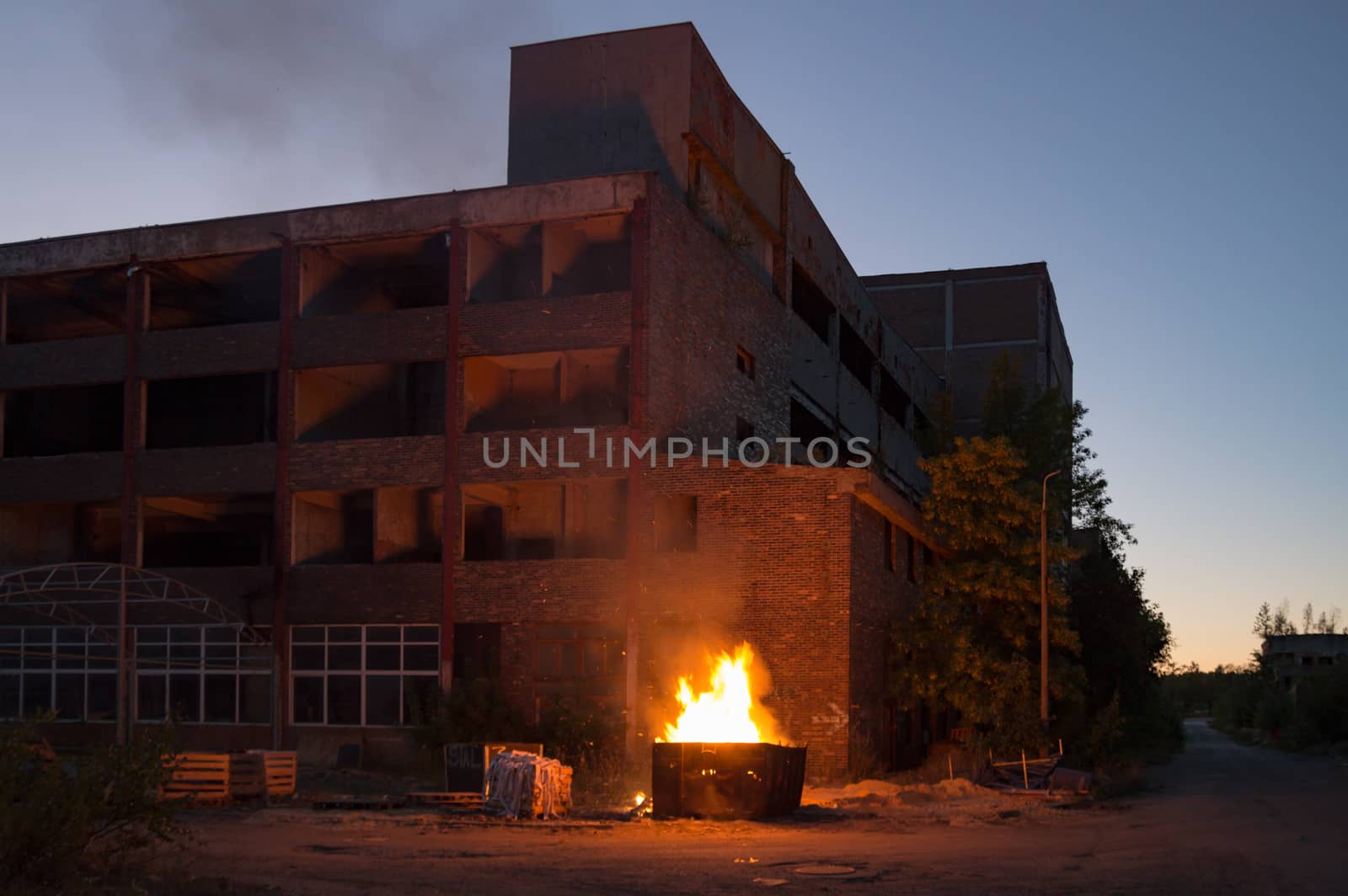 ruins of a very heavily polluted industrial factory, industrial series