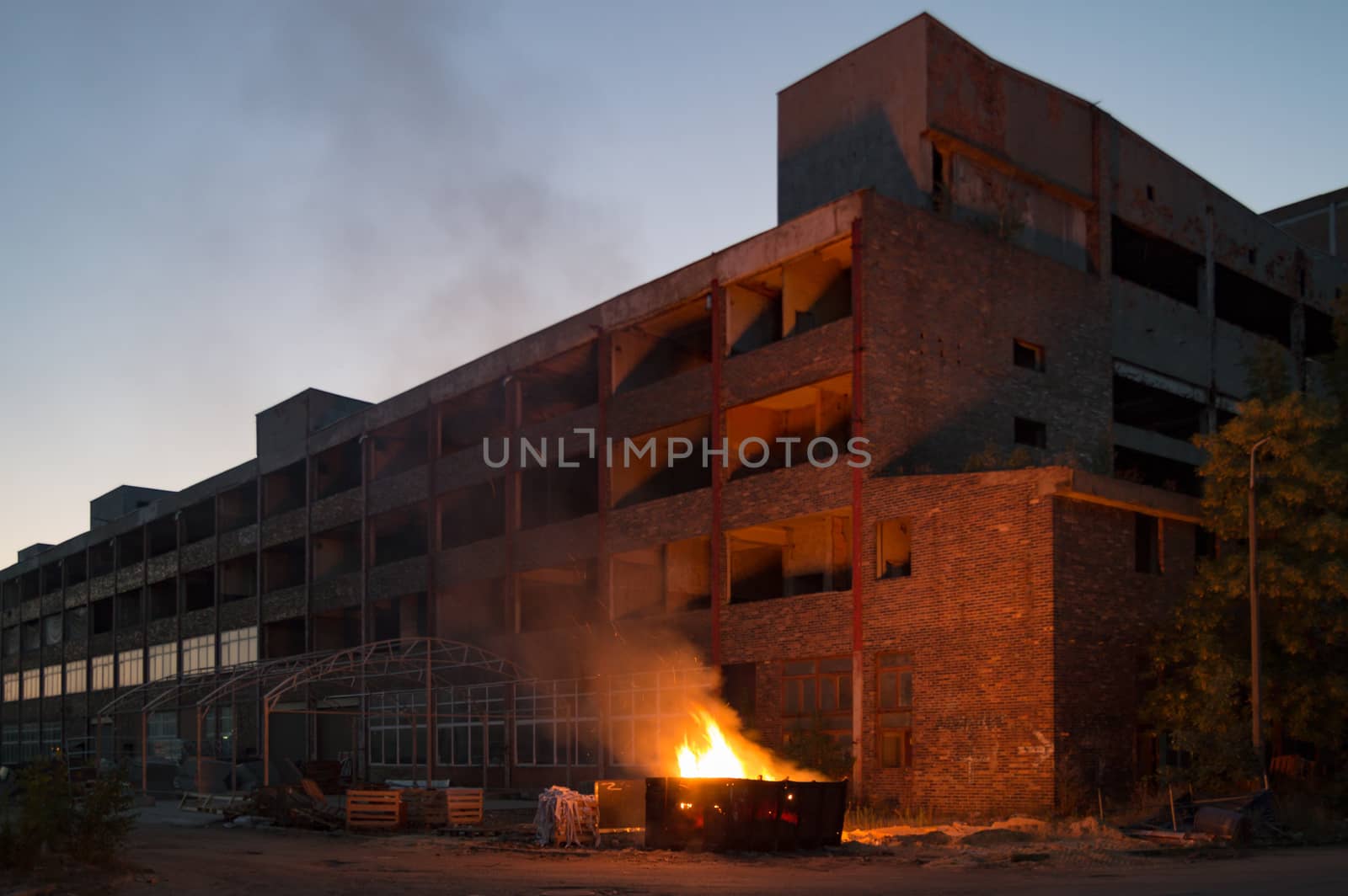 ruins of a very heavily polluted industrial factory, industrial series
