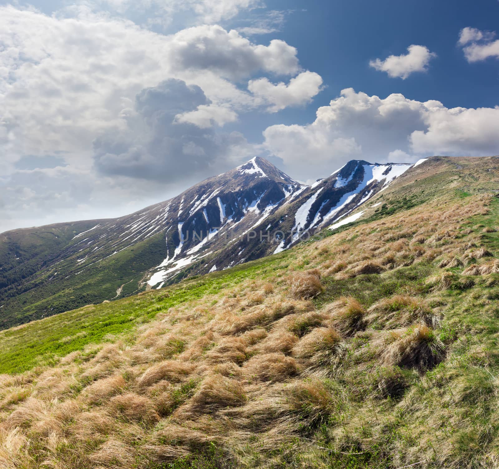 Peak in the Carpathian Mountains in early spring by anmbph