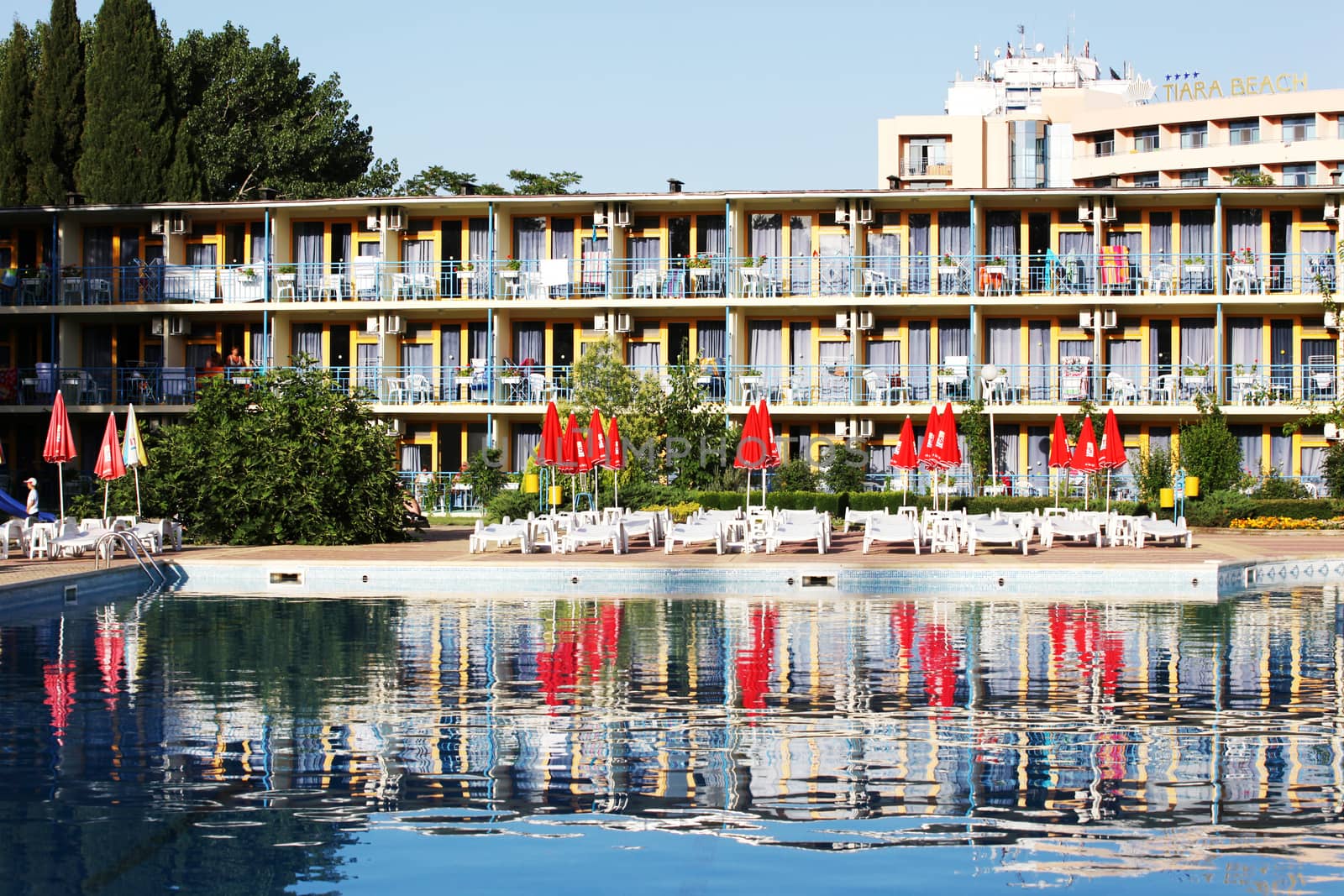 swimming pool in beautiful park.