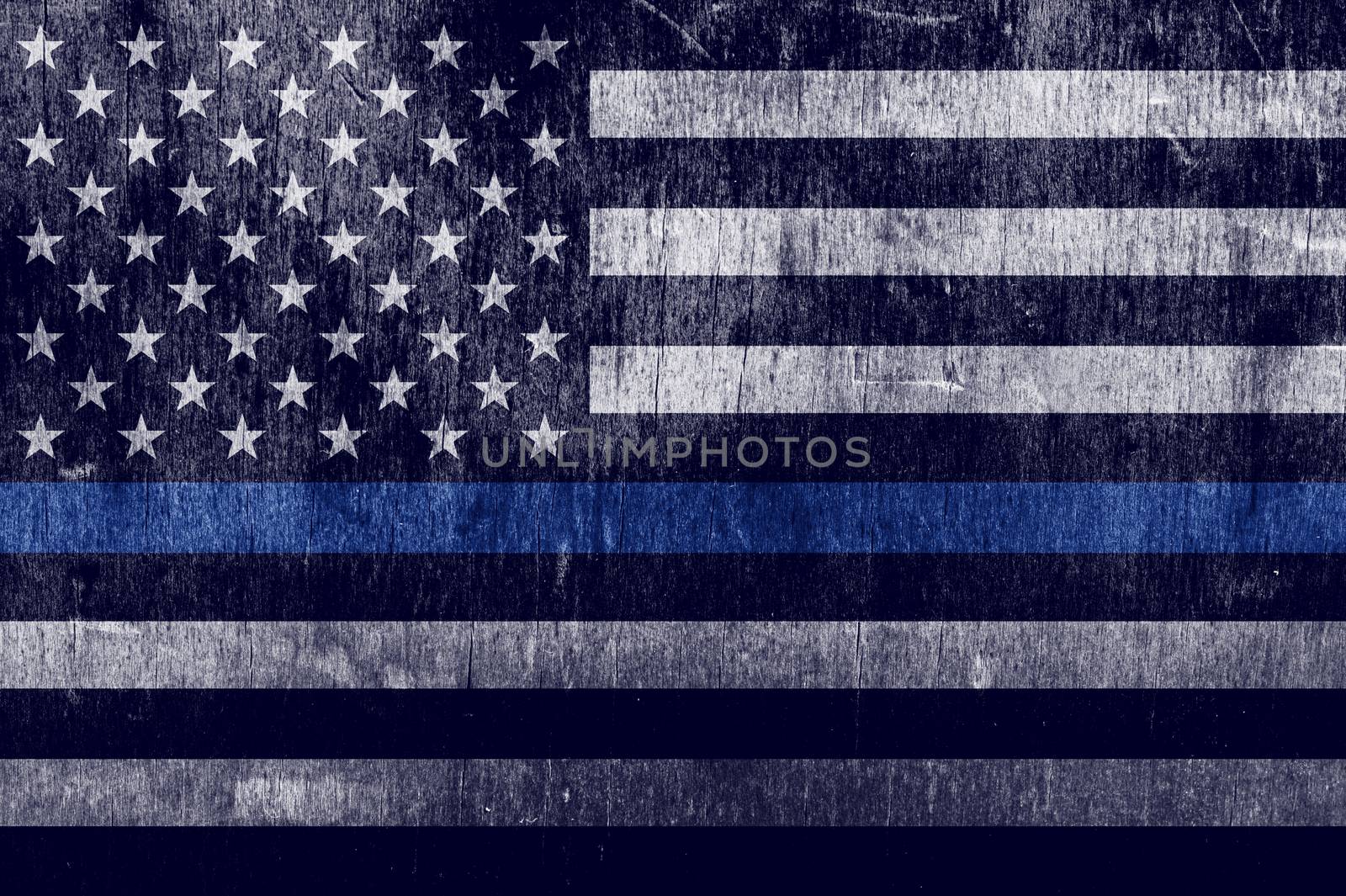 Aged Textured Police Support Flag Background by enterlinedesign