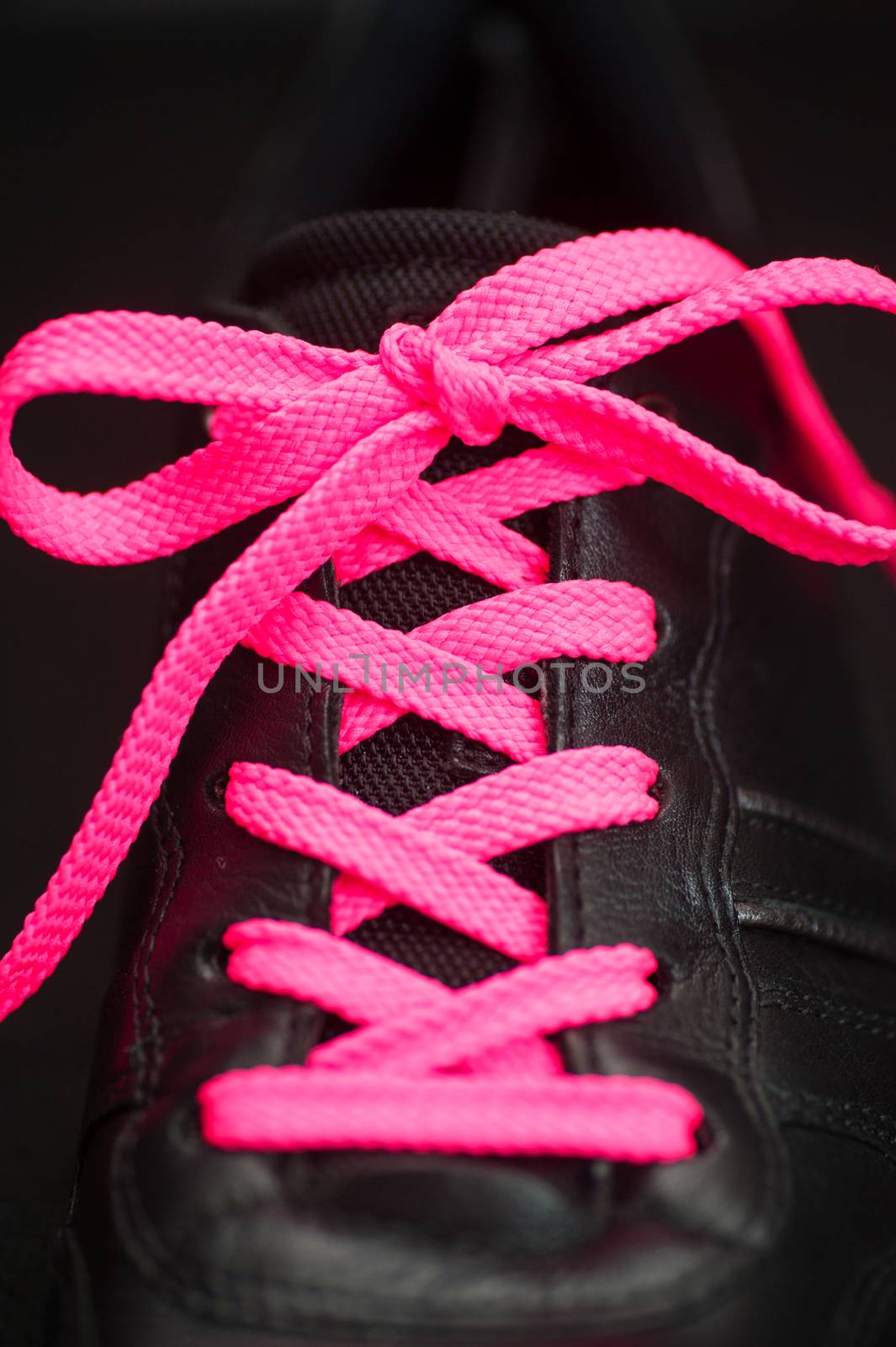 pink lacing on sneaker by timonko