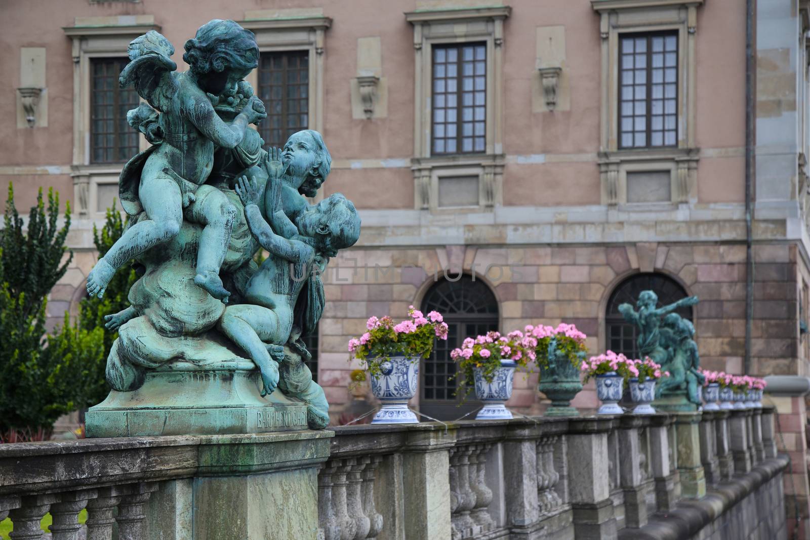 Bronze sculpture Barmhertighet at the Royal palace statue, Stockholm