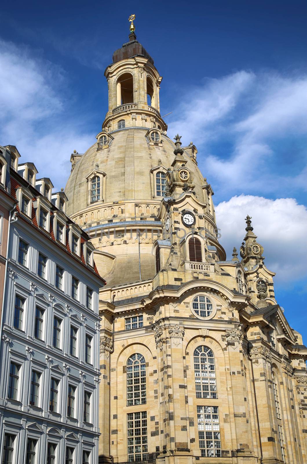 Neumarkt Square at Frauenkirche (Our Lady church) in the center of Old town in Dresden, Germany