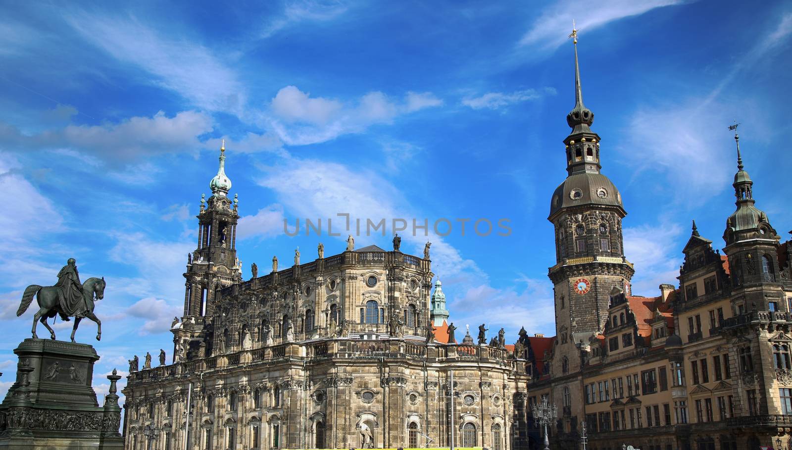 Theaterplatz, Saxony Dresden Castle and Katholische Hofkirche in Dresden, State of Saxony, Germany