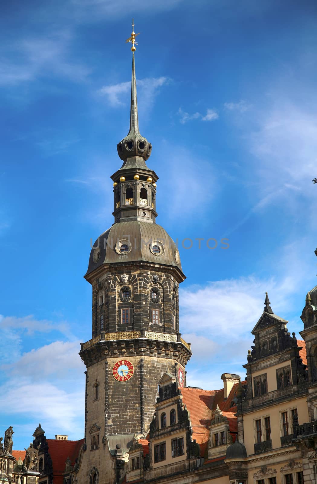 Majestic view on  Saxony Dresden Castle (Residenzschloss) in Dresden, State of Saxony, Germany