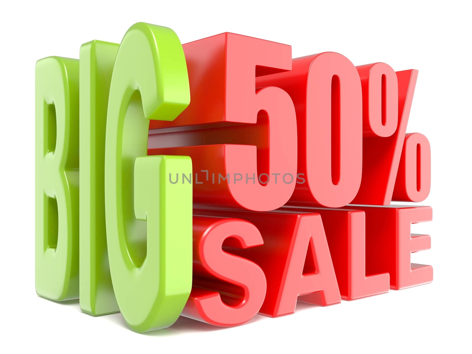 Big sale and percent 50% 3D words sign by djmilic