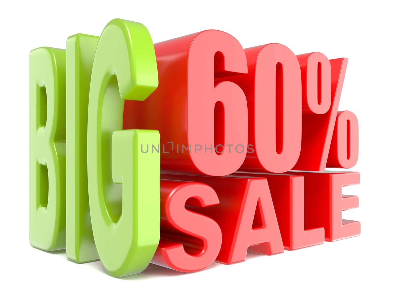 Big sale and percent 60% 3D words sign by djmilic