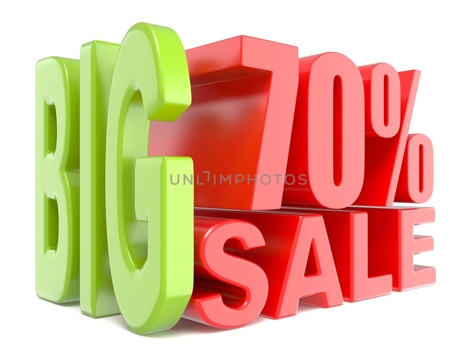 Big sale and percent 70% 3D words sign by djmilic