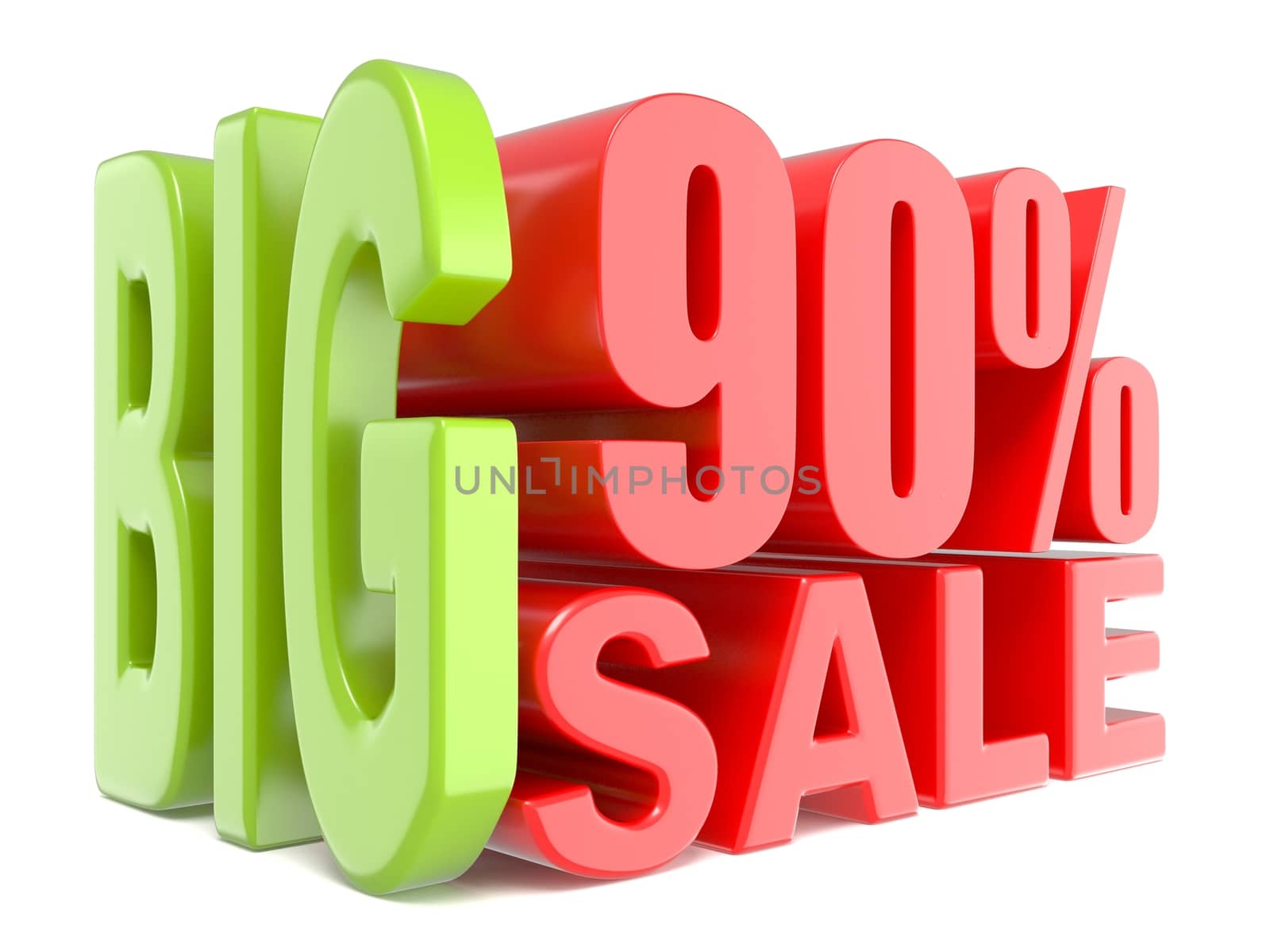 Big sale and percent 90% 3D words sign by djmilic