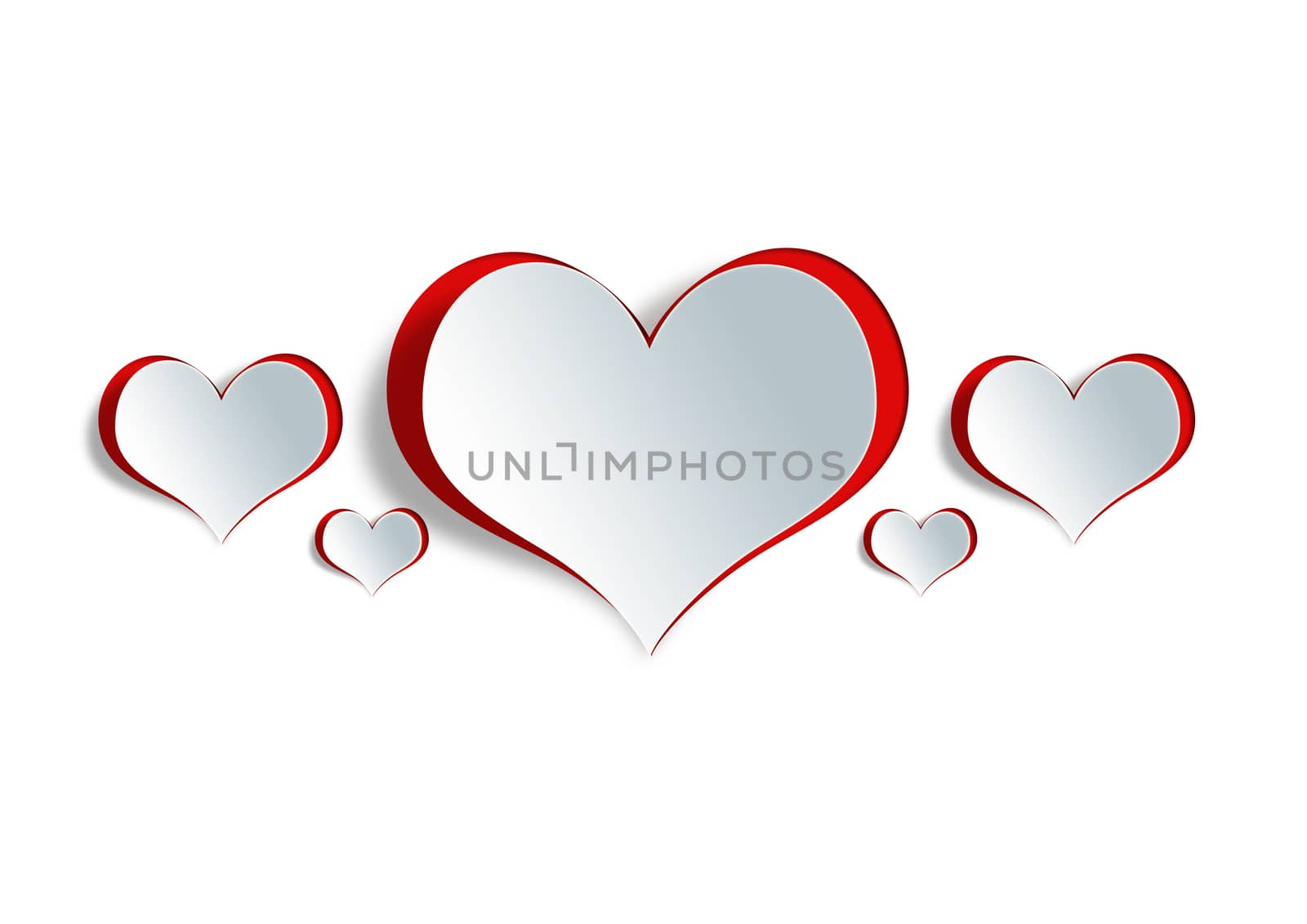 Heart shape on paper craft for texture background in valentine day