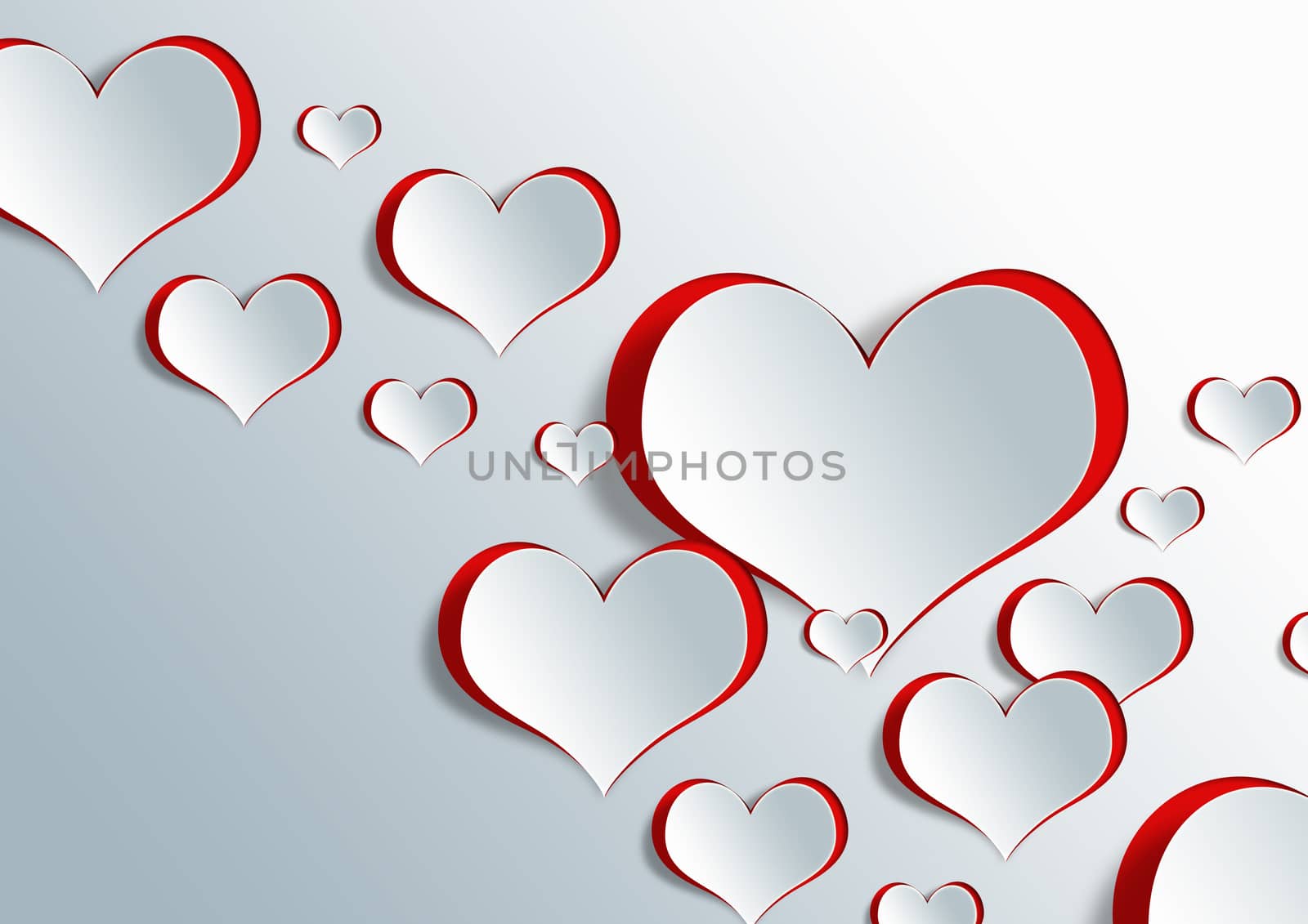 Heart shape on paper craft for texture background in valentine day