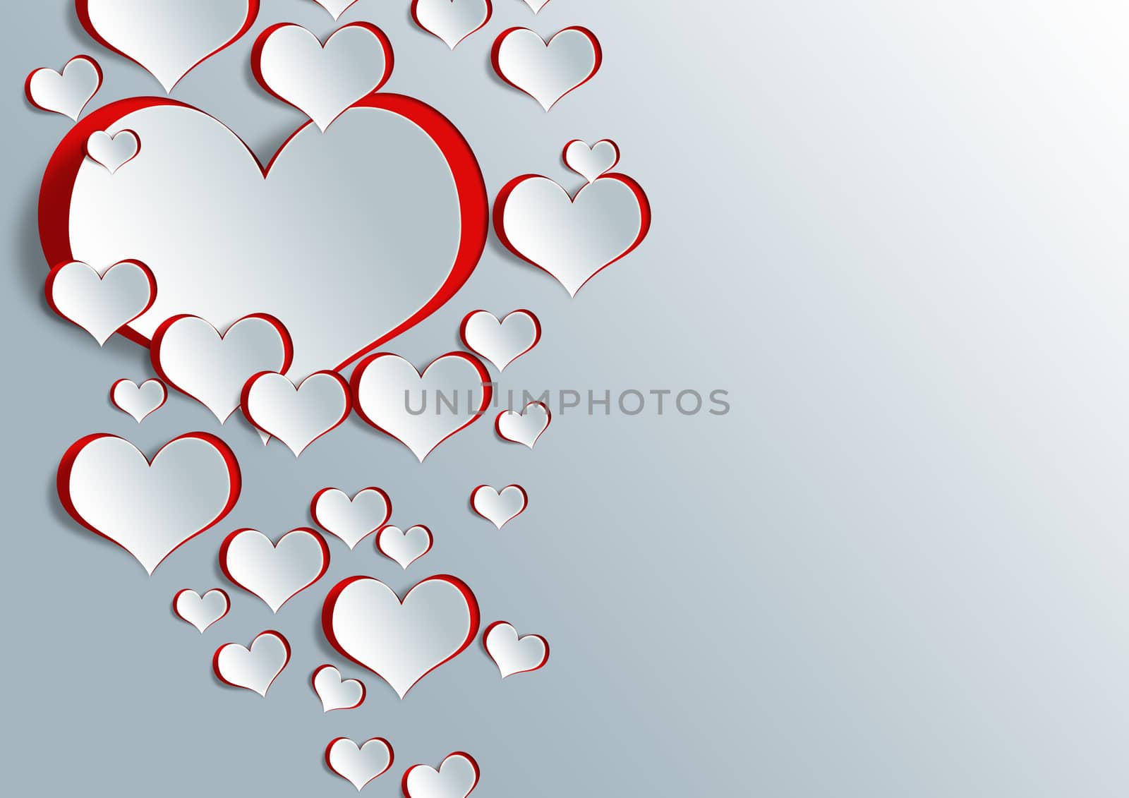 Heart shape on paper craft for texture background in valentine day