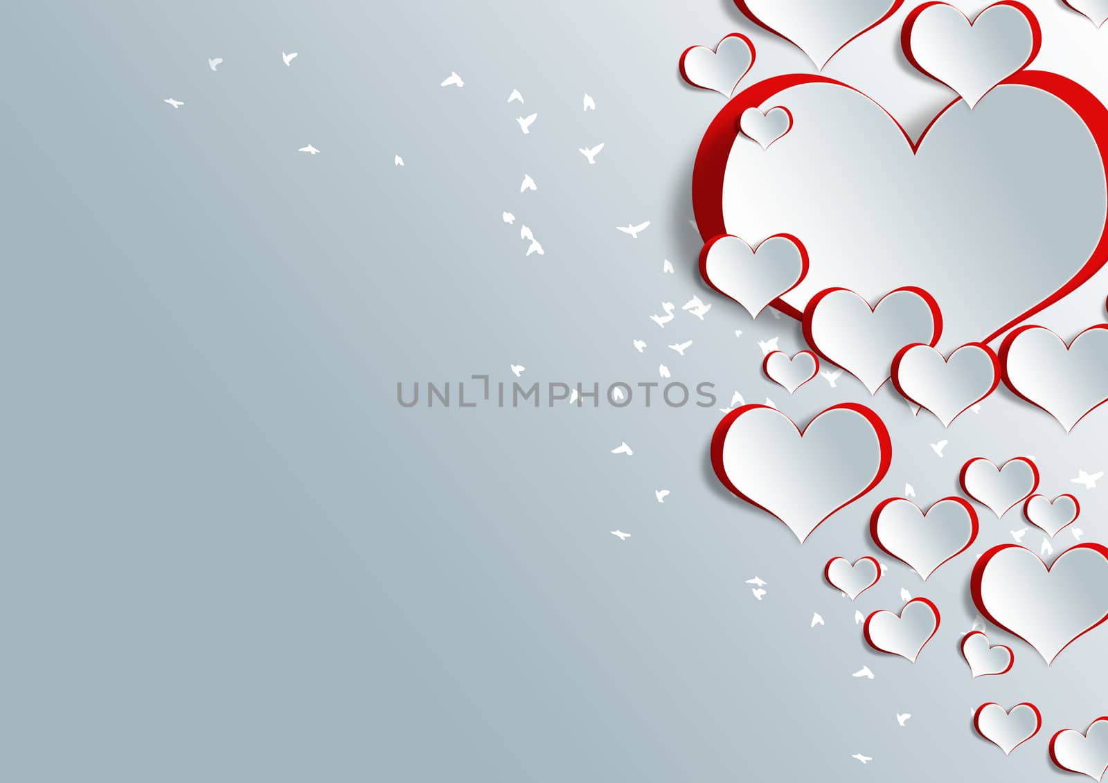 Heart shape on paper craft for texture background in valentine day