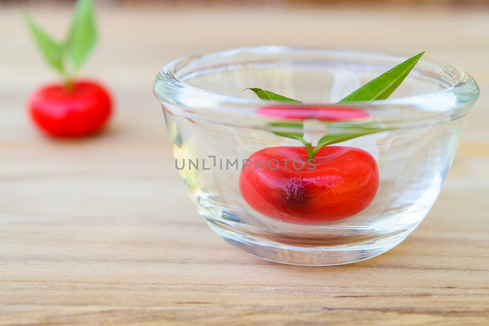 Thai Sweet Bean Confections plating in glass on wooden table