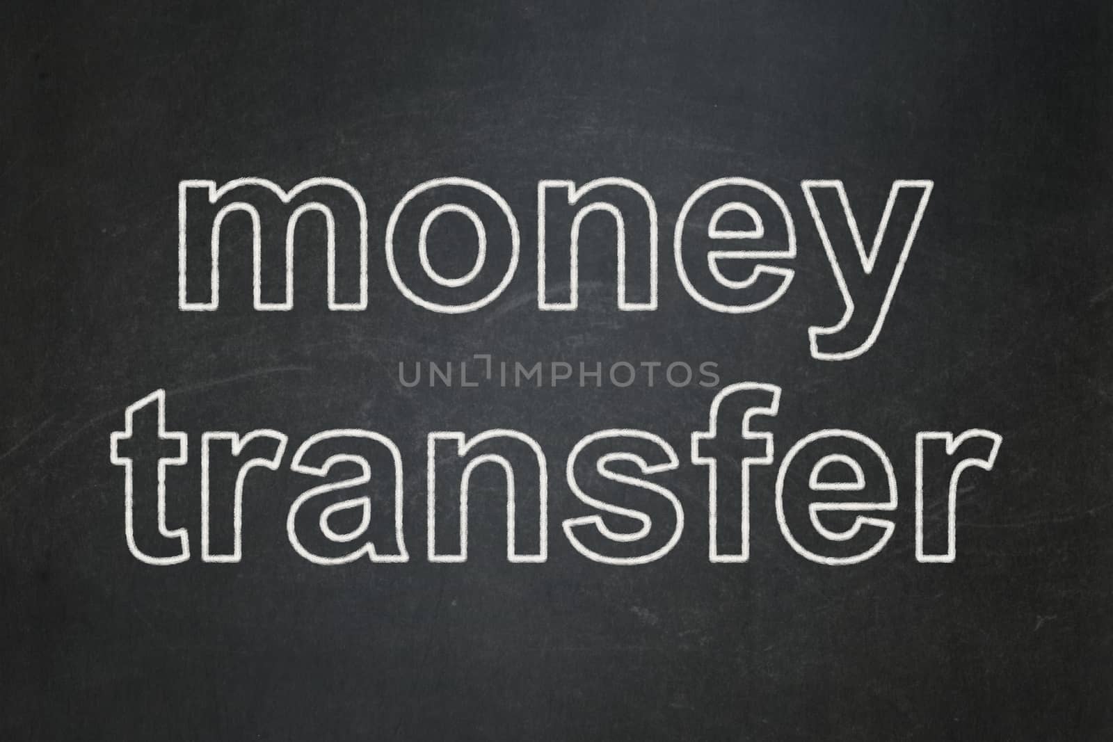 Business concept: Money Transfer on chalkboard background by maxkabakov