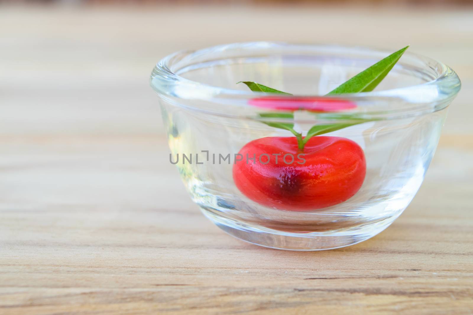 Thai Sweet Bean Confections plating in glass on wooden table