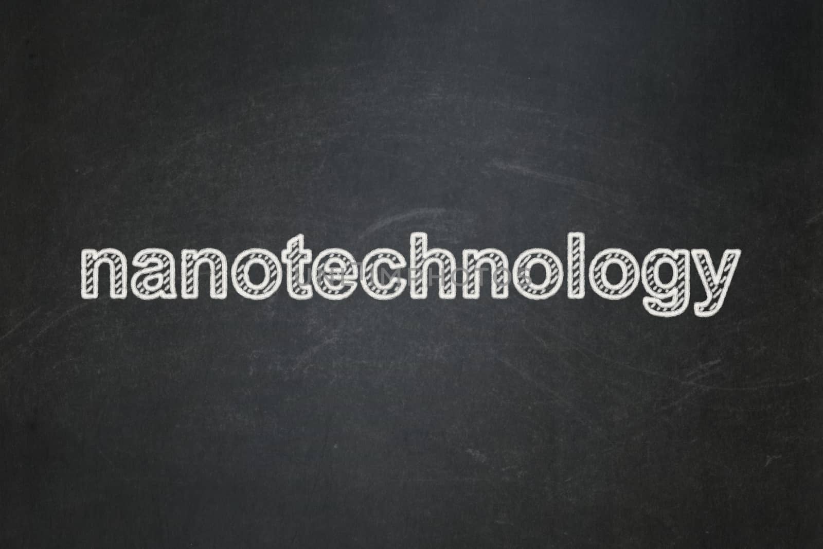 Science concept: text Nanotechnology on Black chalkboard background