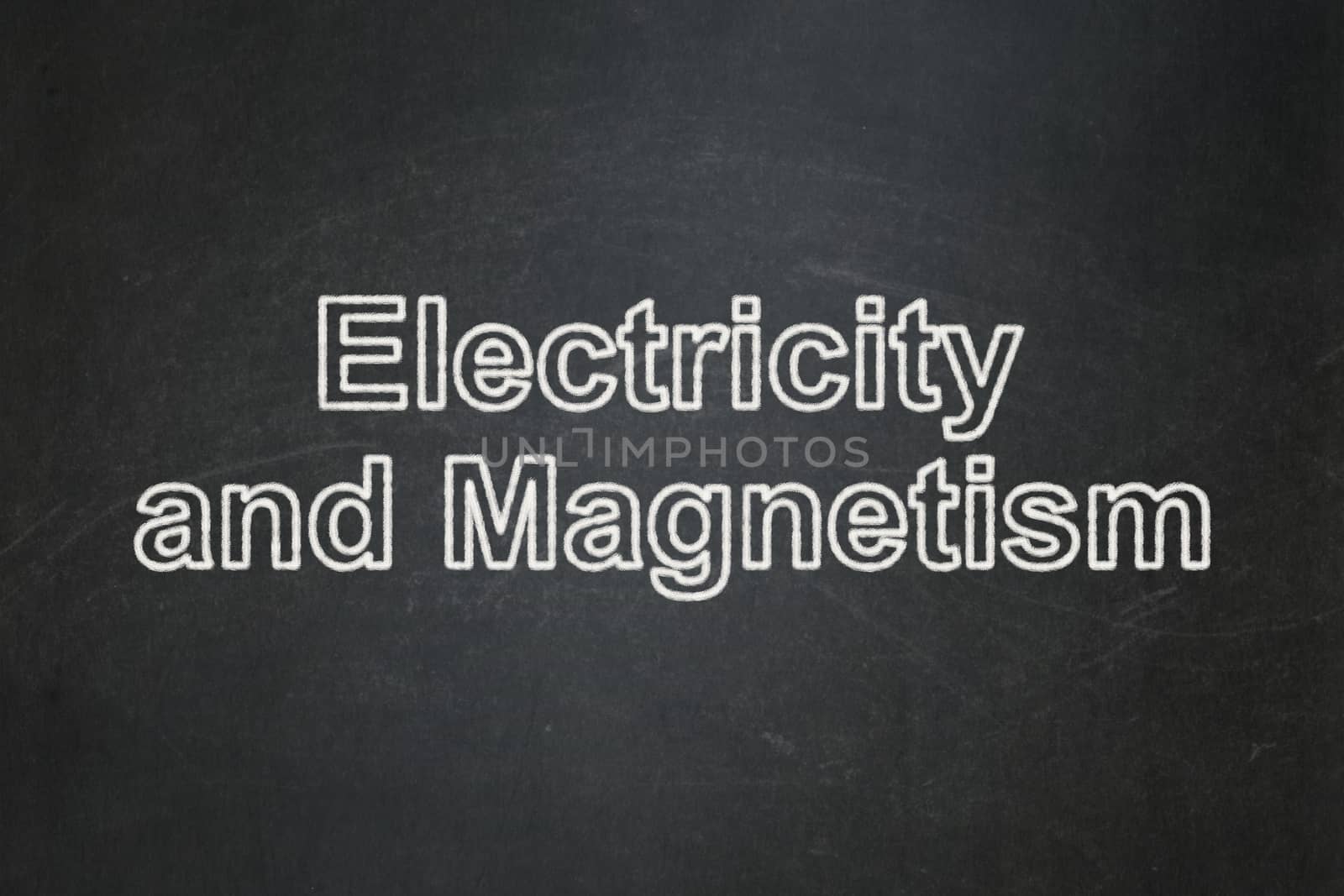 Science concept: Electricity And Magnetism on chalkboard background by maxkabakov