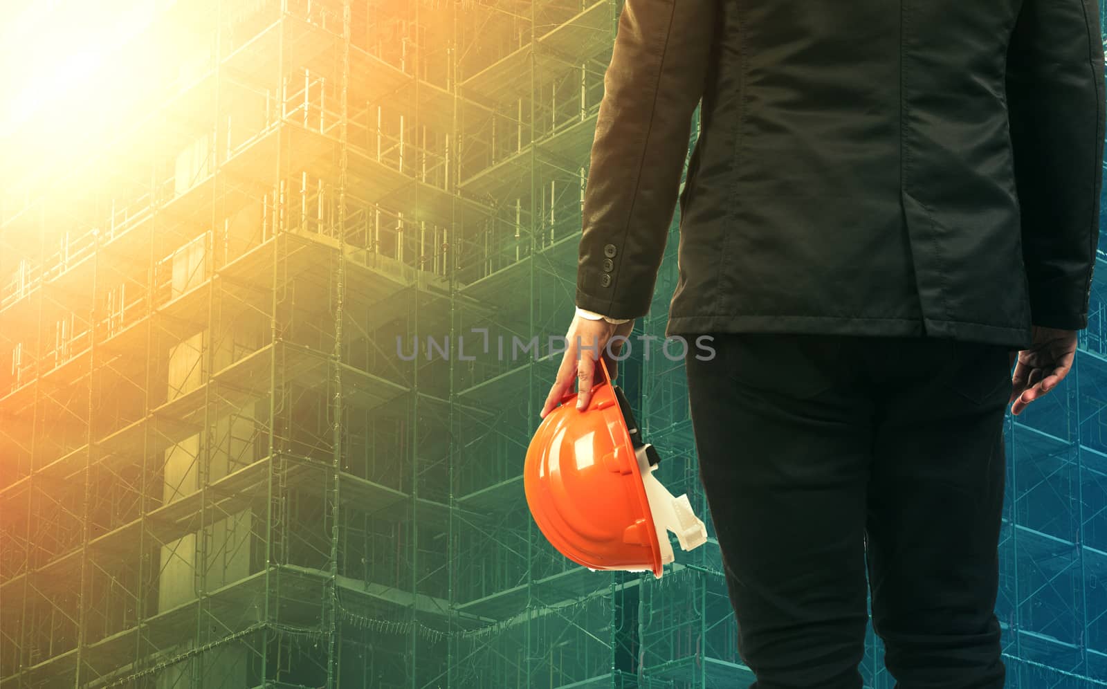 civil engineering man working in construction site 