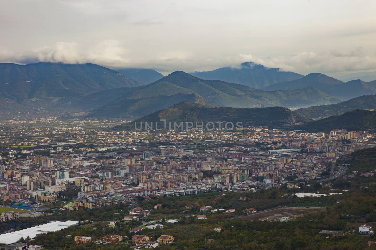 top view of a town near vesuvius volcano south italy by khunaspix