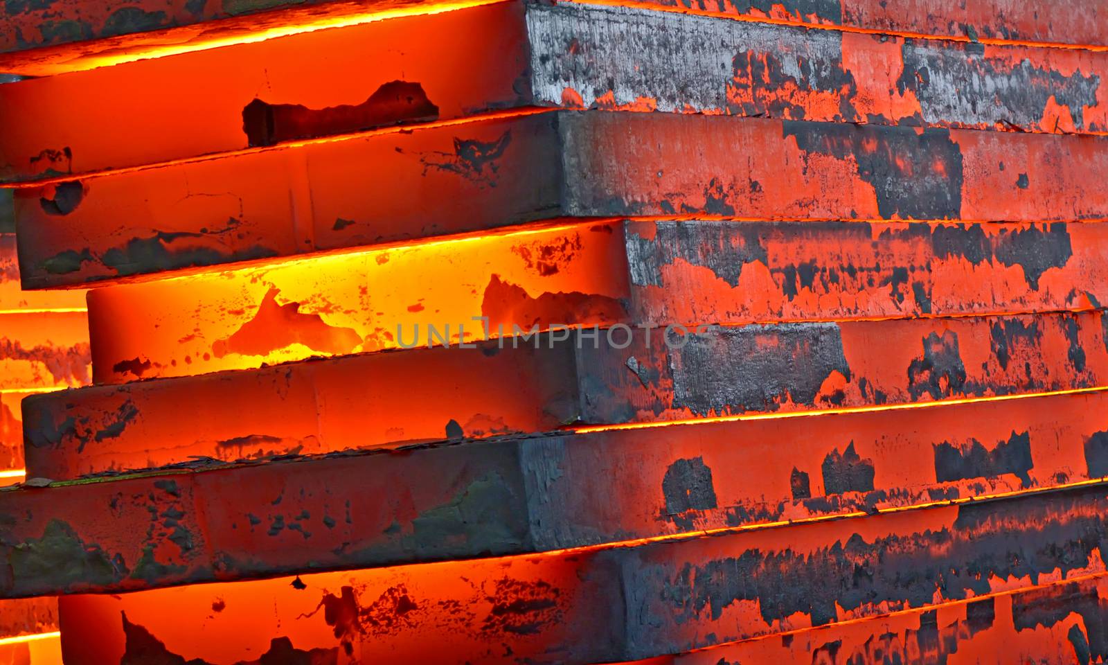 Hot slab inside of steel plant
