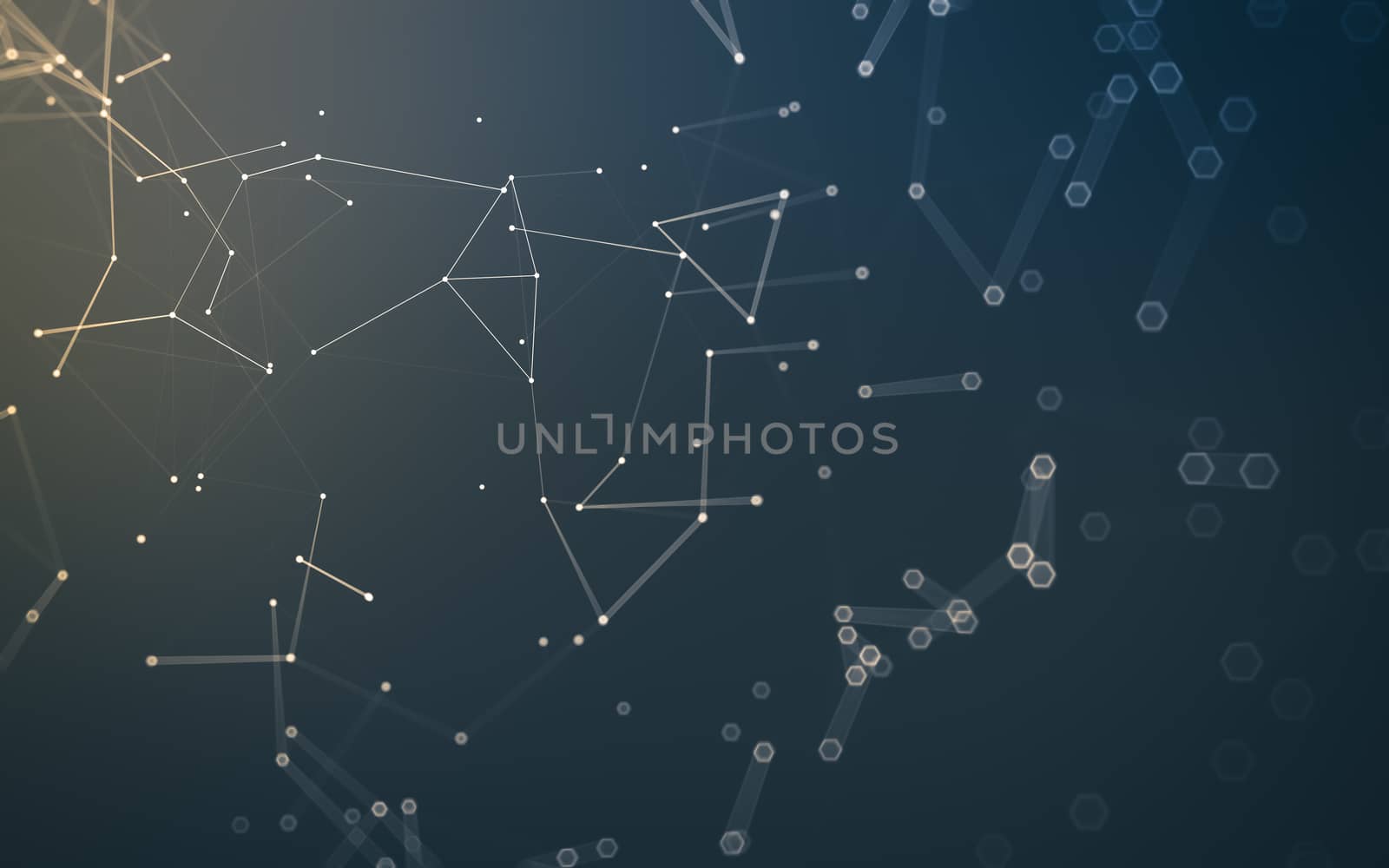 Abstract polygonal space low poly dark background with connecting dots and lines. Connection structure. 3d rendering