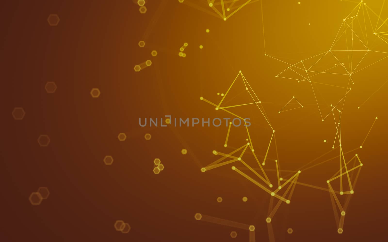 Abstract polygonal space low poly dark background, 3d rendering by teerawit