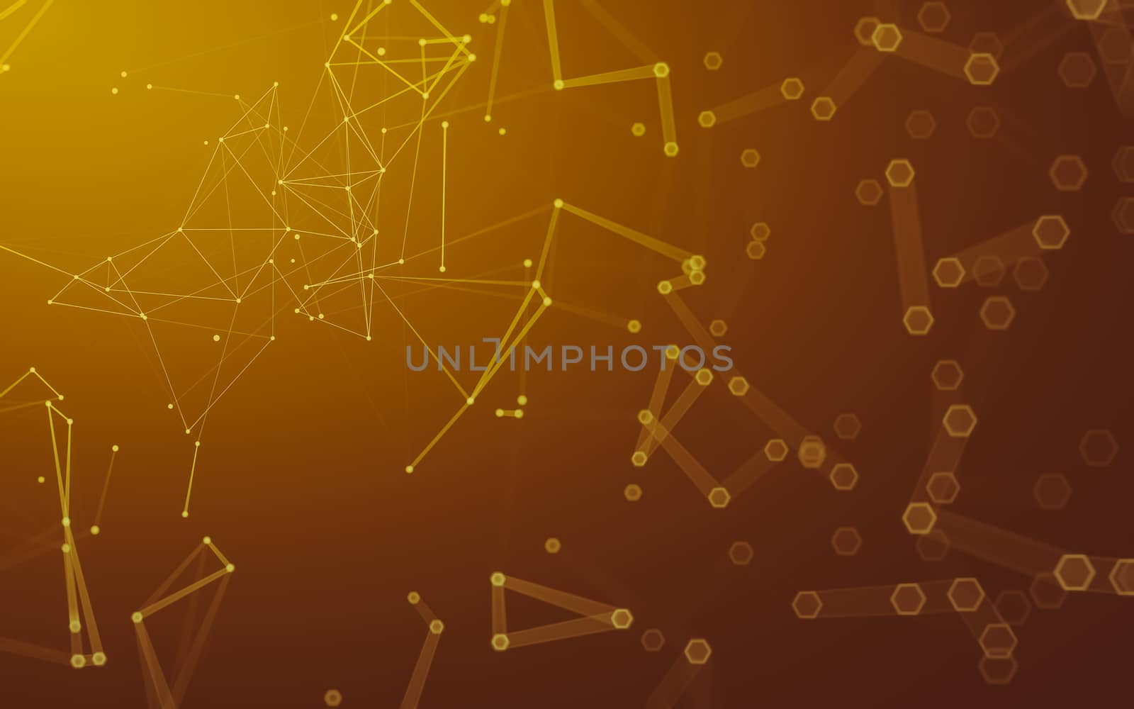 Abstract polygonal space low poly dark background with connecting dots and lines. Connection structure. 3d rendering