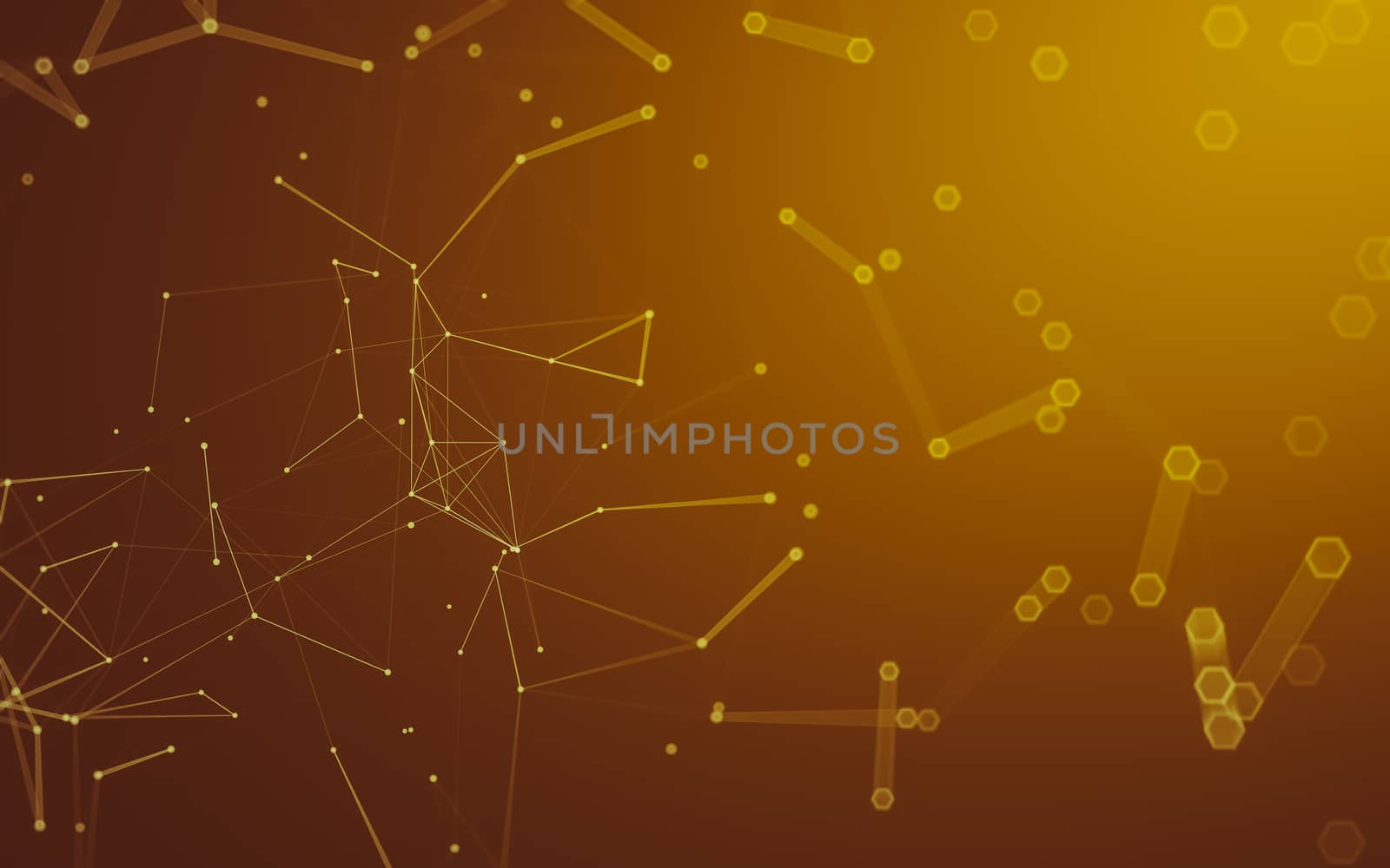 Abstract polygonal space low poly dark background with connecting dots and lines. Connection structure. 3d rendering